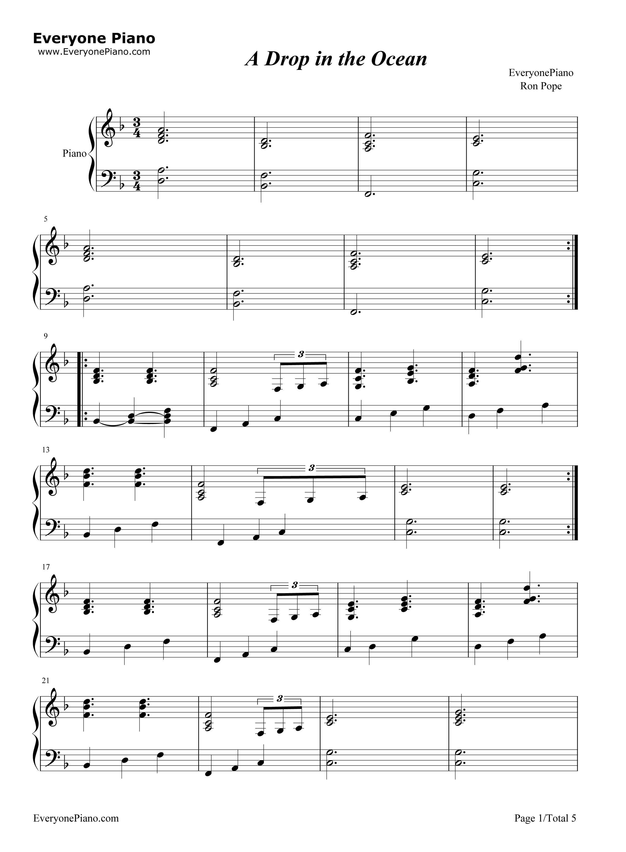 A Drop In The Ocean钢琴谱-Ron Pope1