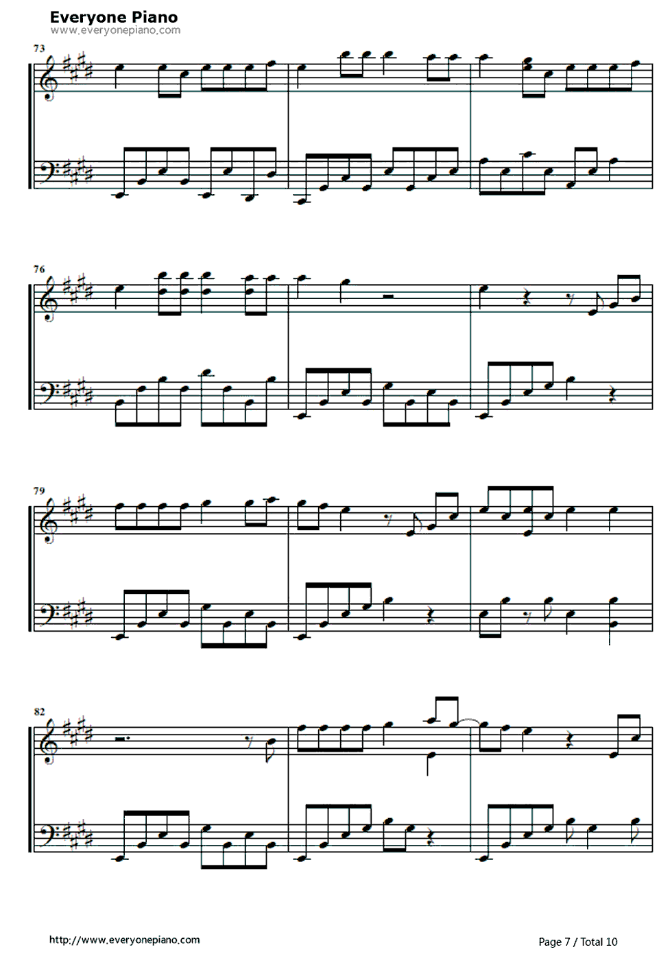 One Time钢琴谱-Justin Bieber7