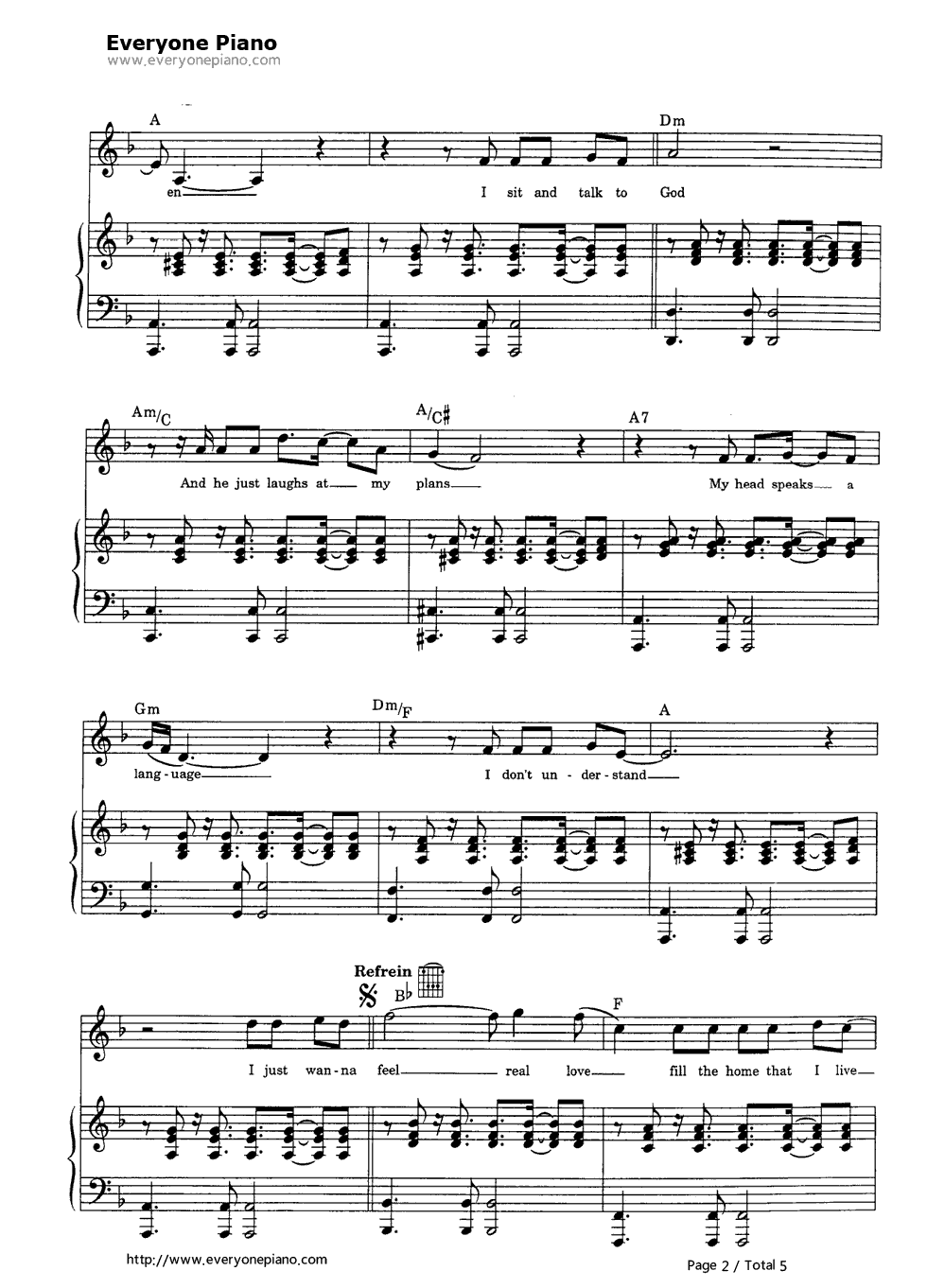 Feel钢琴谱-Robbie Williams2