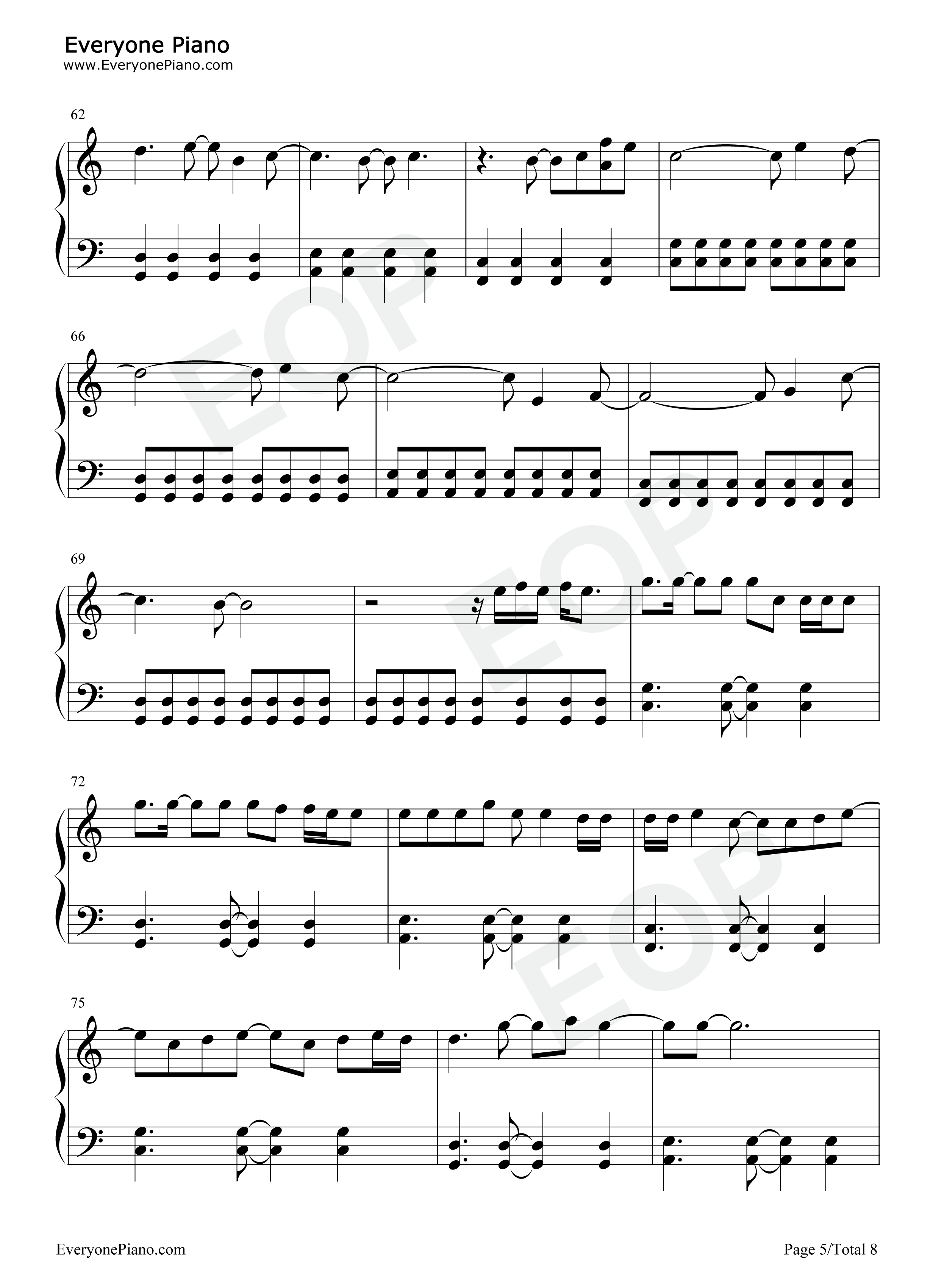 All Too Well钢琴谱-Taylor Swift5