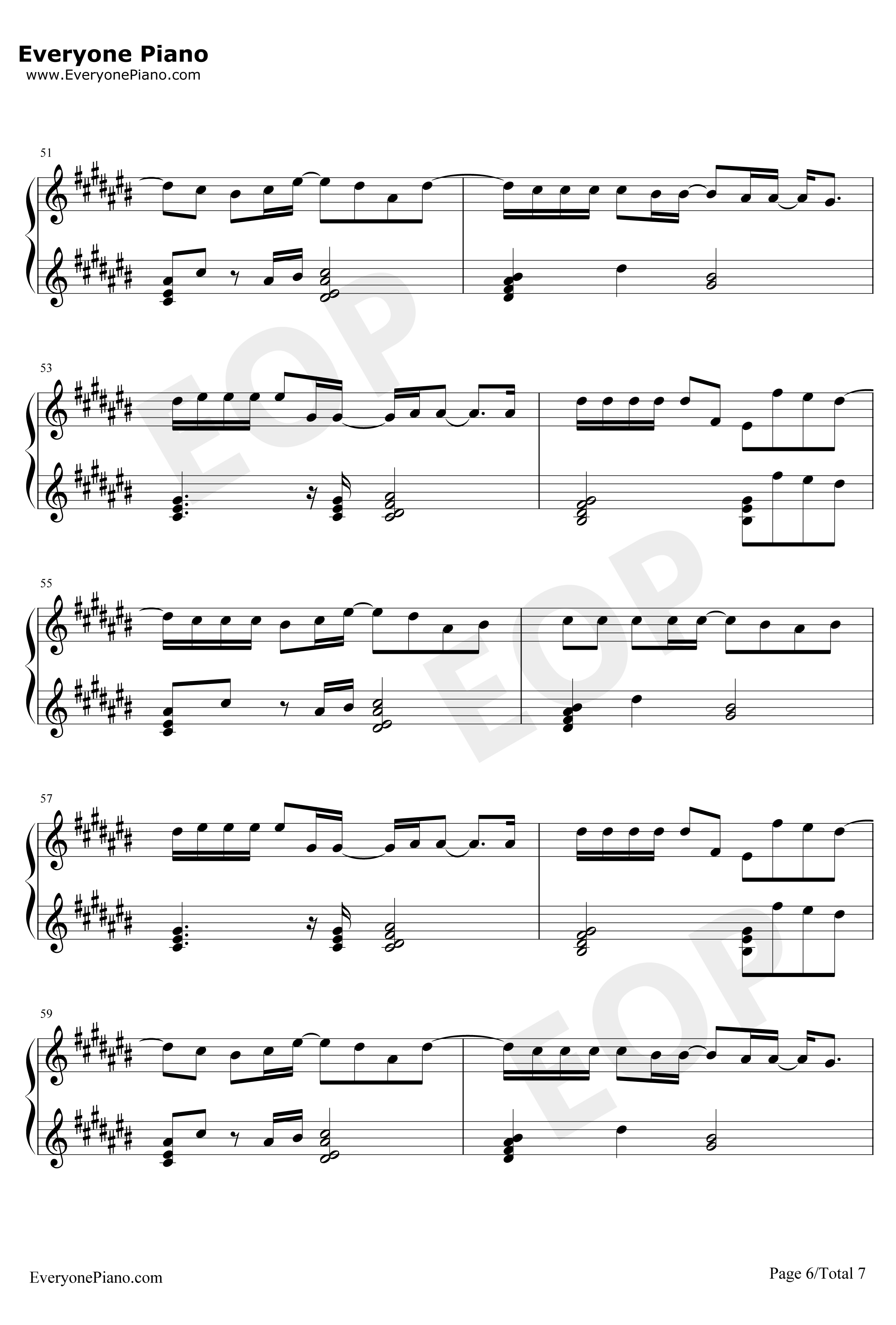 此情永不移（nothingisgonnachangemyloveforyou钢琴谱-GeorgeBenson方大同-廊桥遗梦）6