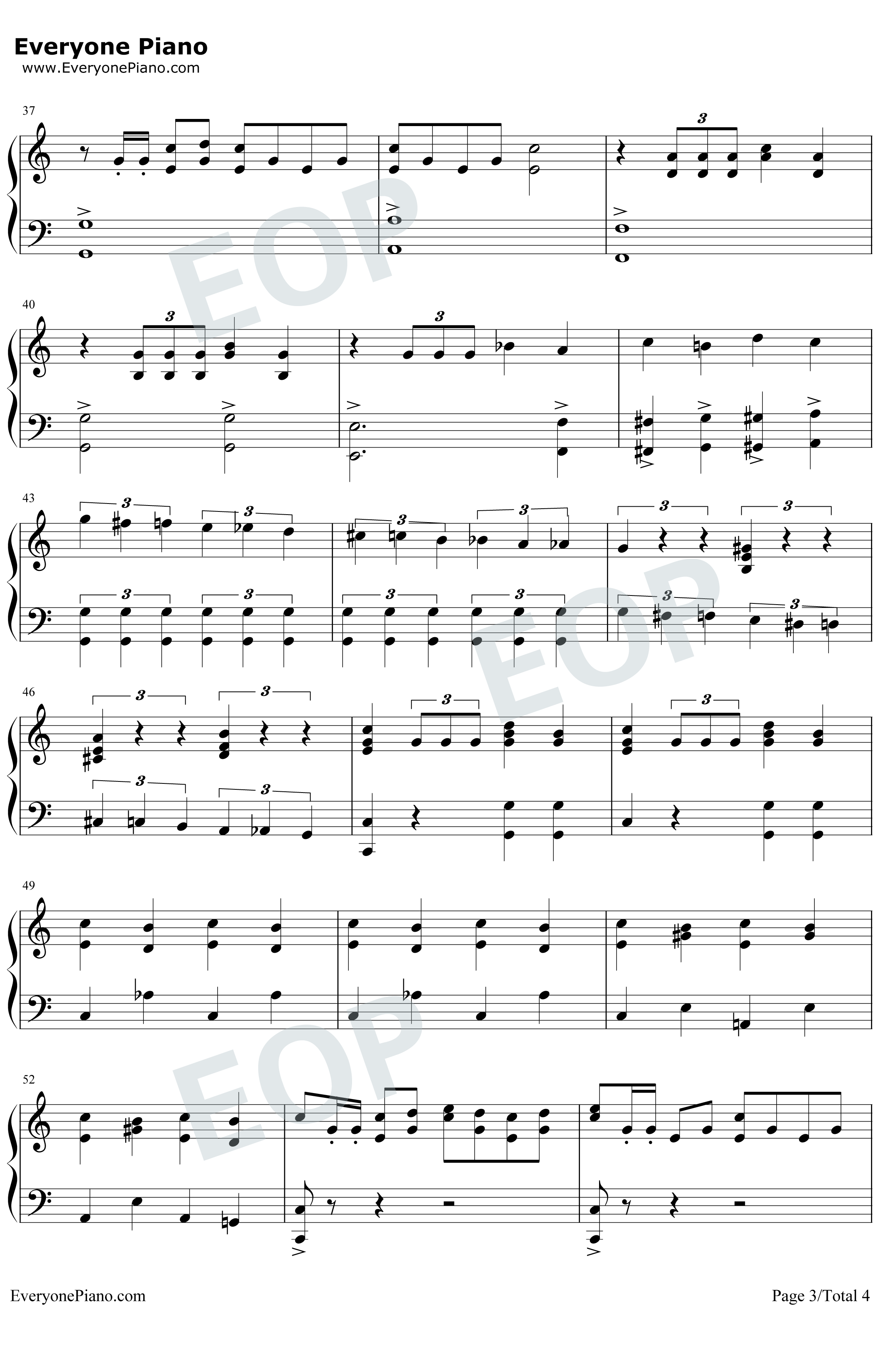 1812序曲钢琴谱-柴科夫斯基3