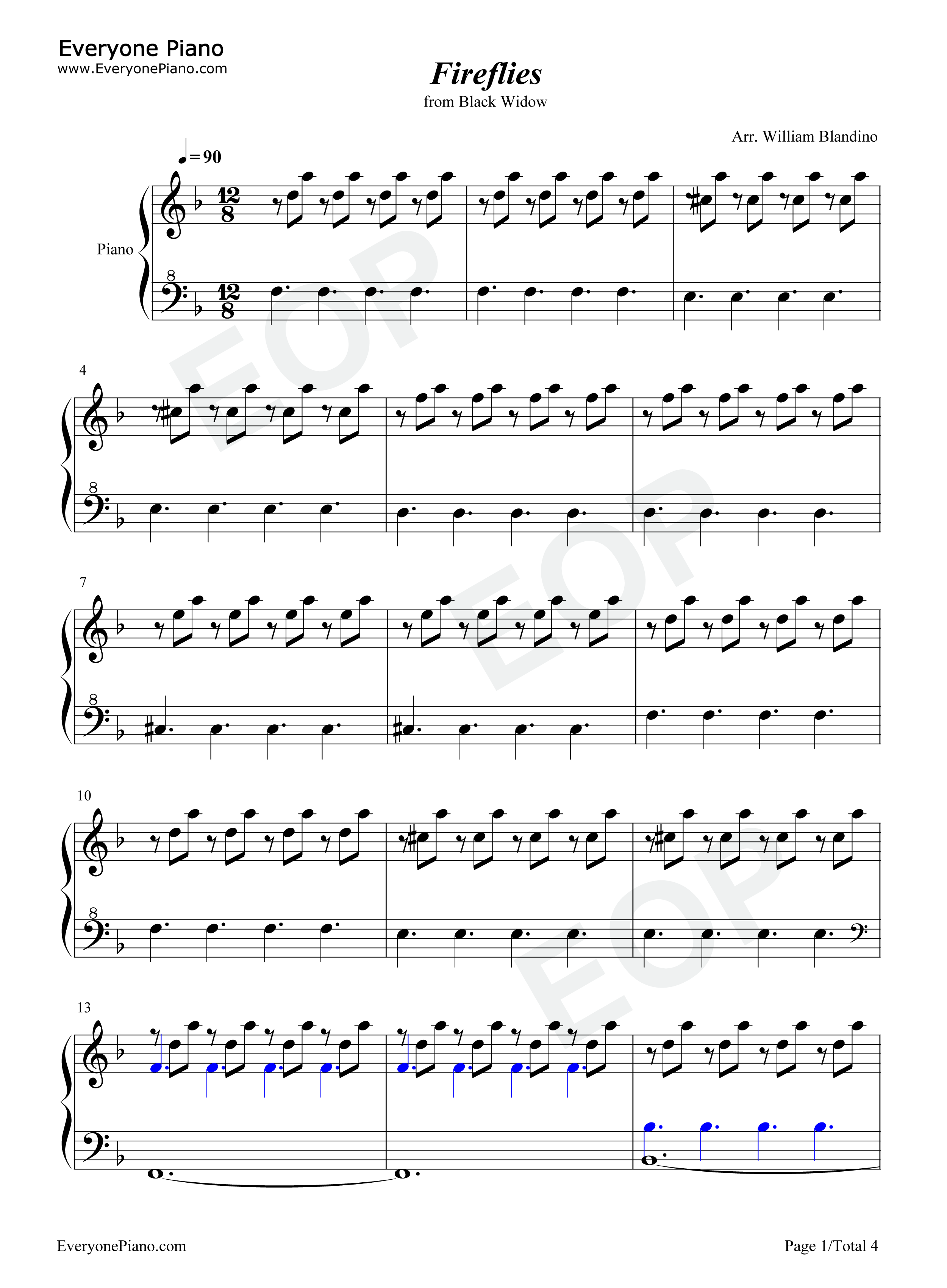 Fireflies钢琴谱-Lorne Balfe1