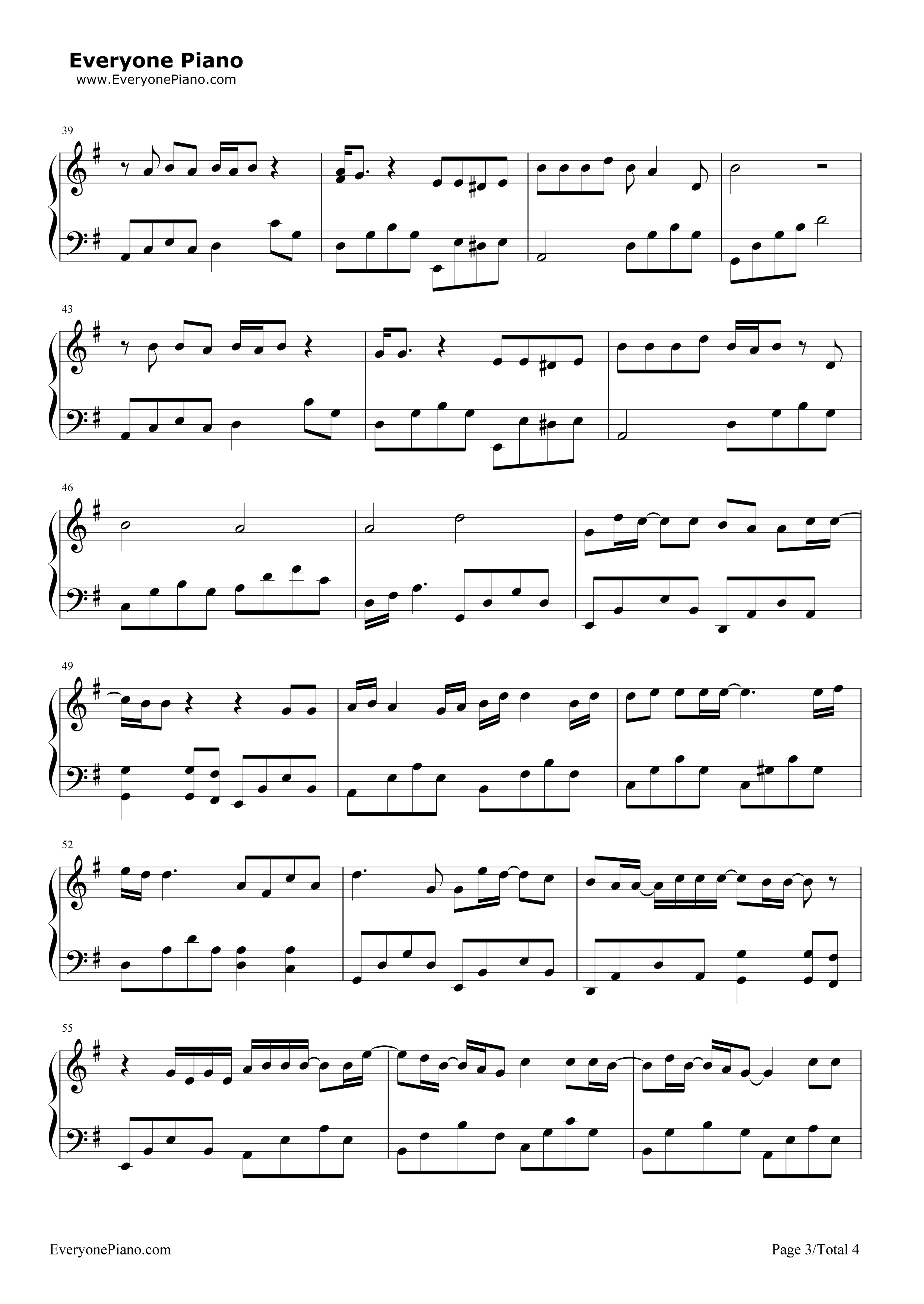 Hush钢琴谱-Lasse Lindh3
