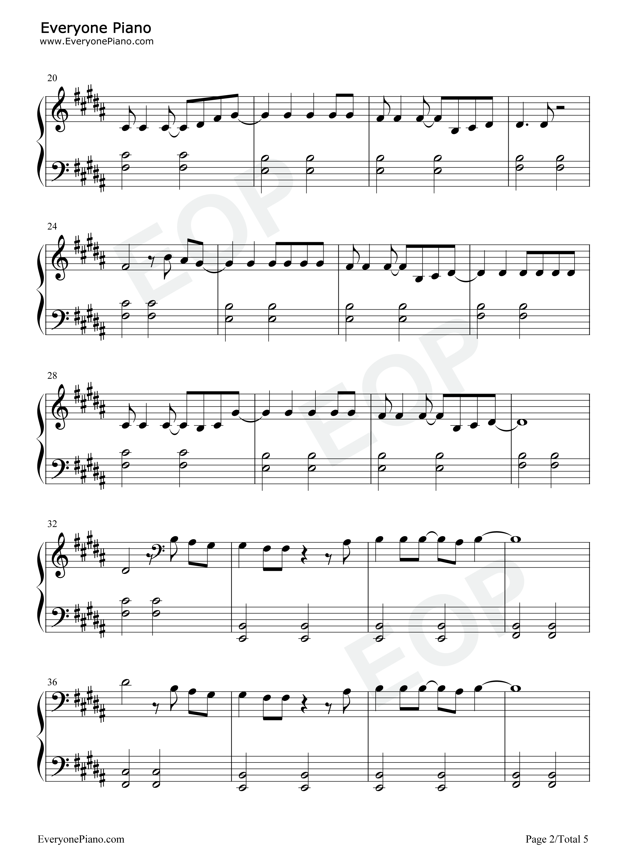 Afterglow钢琴谱-Ed Sheeran2