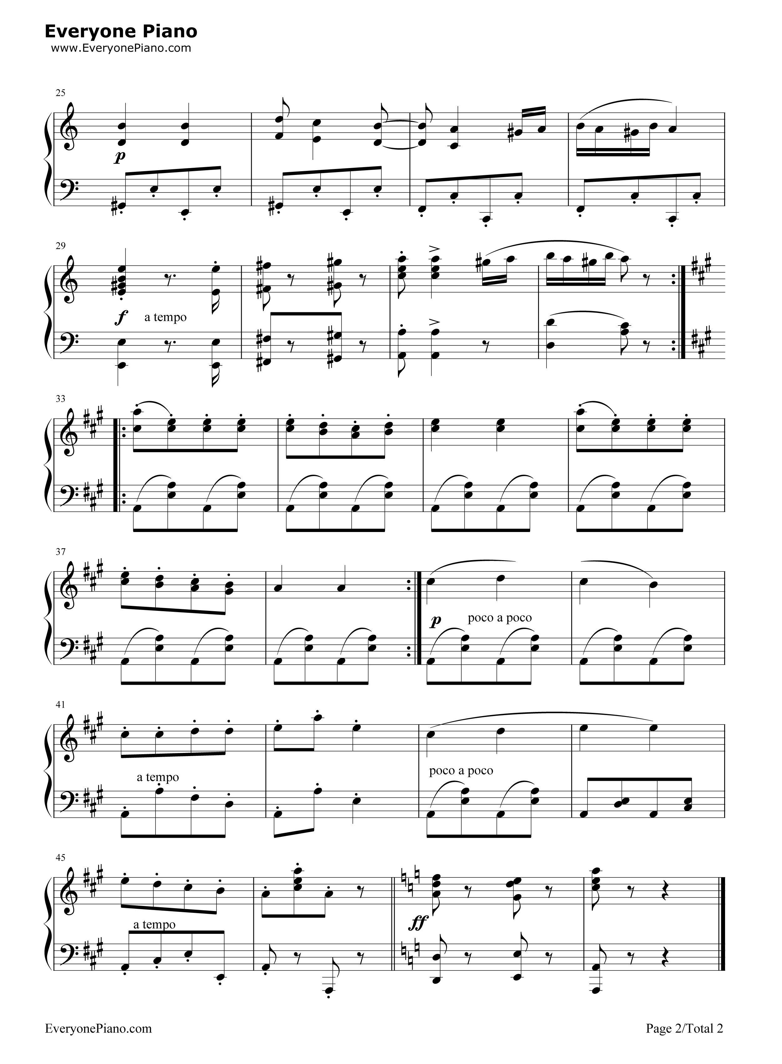 匈牙利舞曲第五号钢琴谱-约翰内斯•勃拉姆斯（Johannes Brahms）2