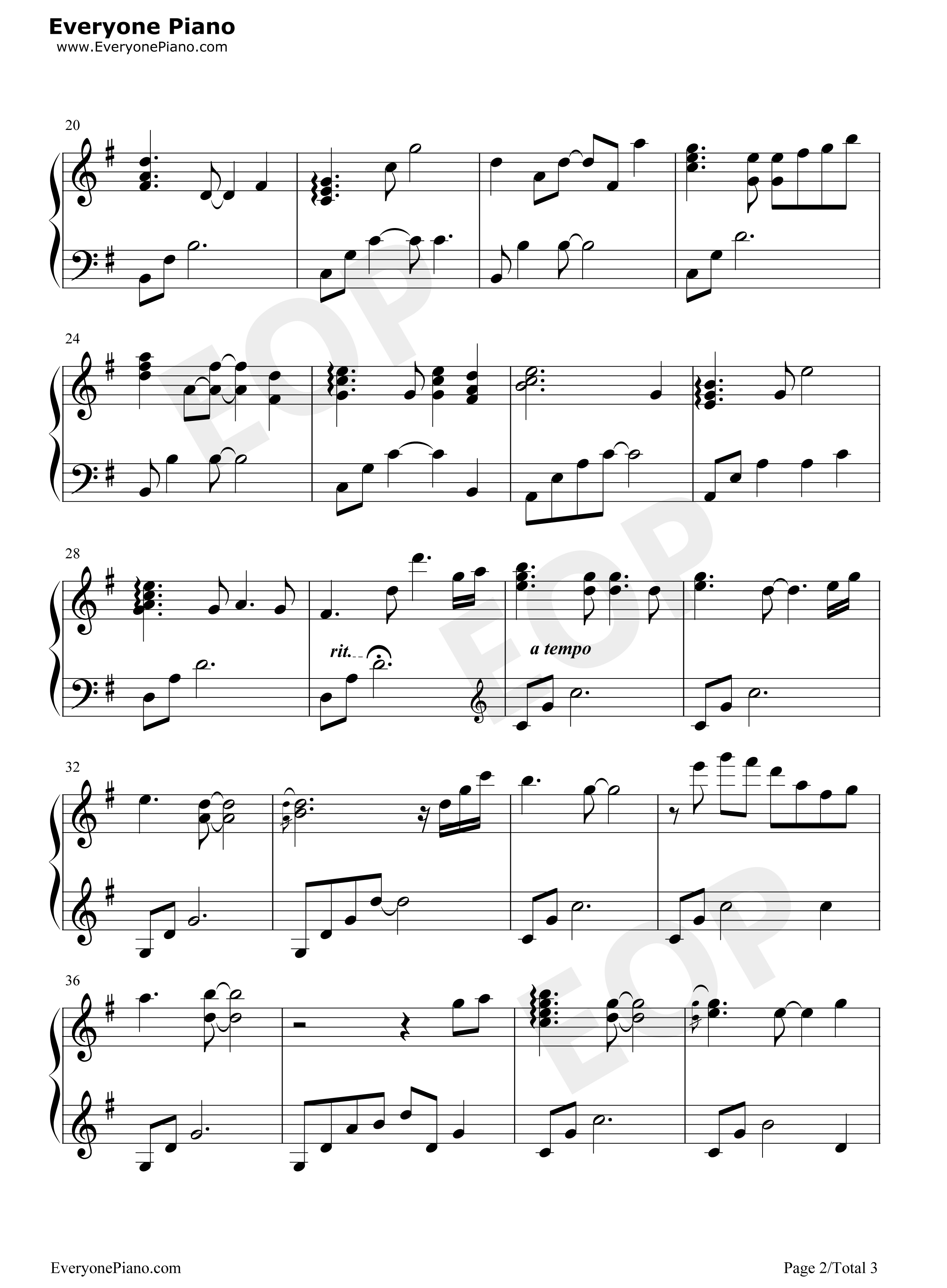 星ばかり见ていた钢琴谱-松冈纯也2