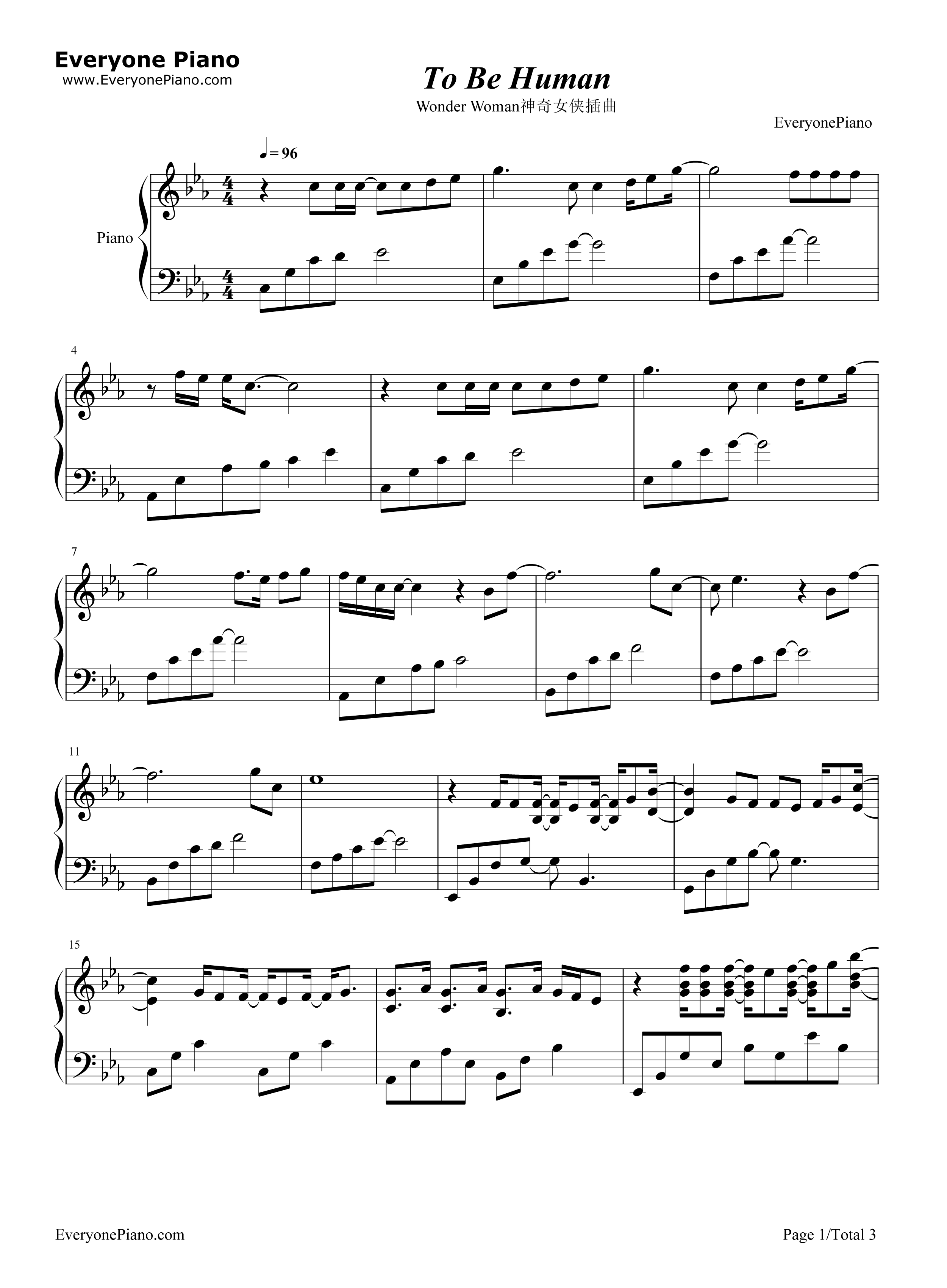 To Be Human钢琴谱-Sia1