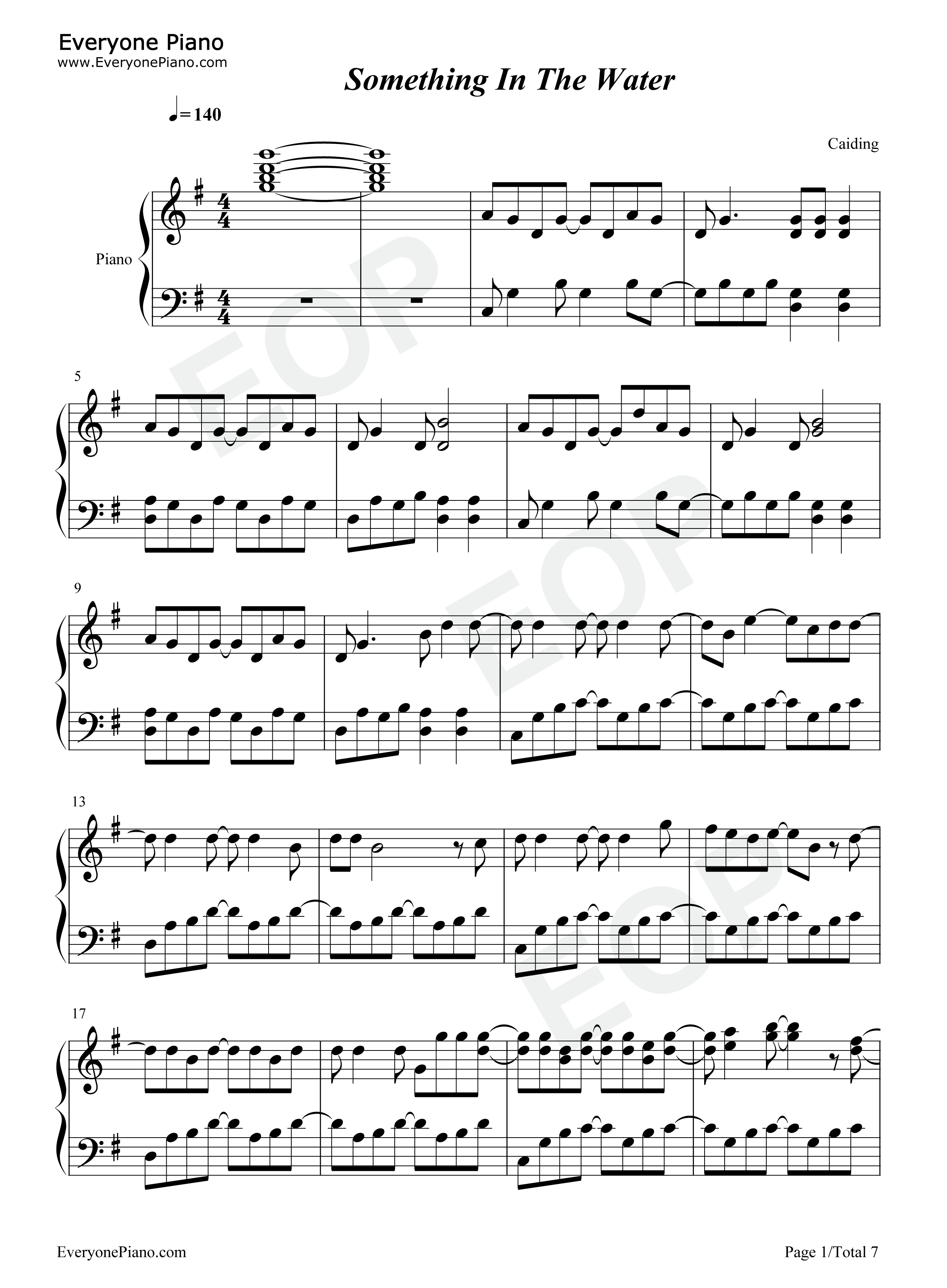 Something in the Water钢琴谱-Carrie Underwood1