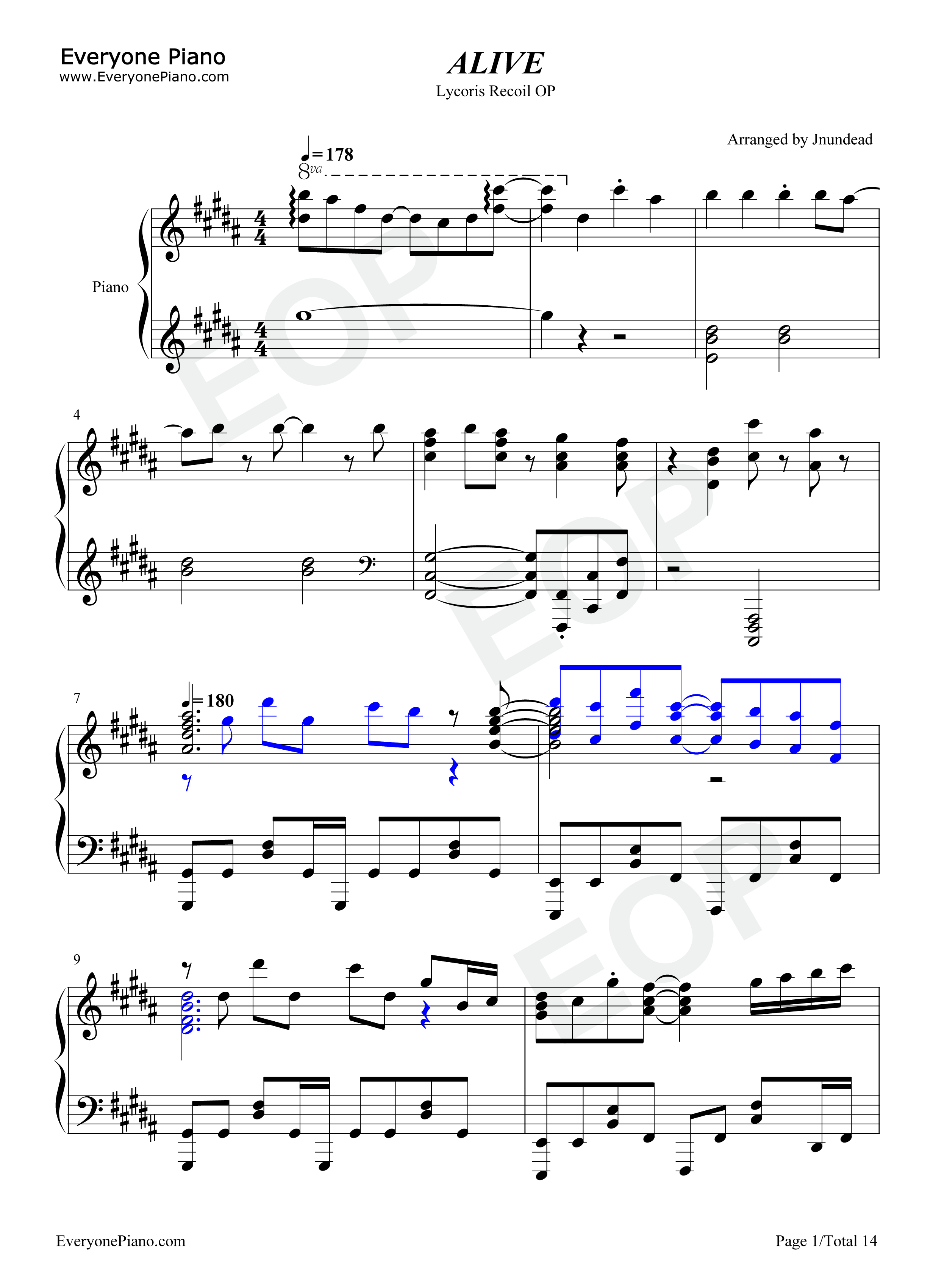 ALIVE钢琴谱-ClariS1