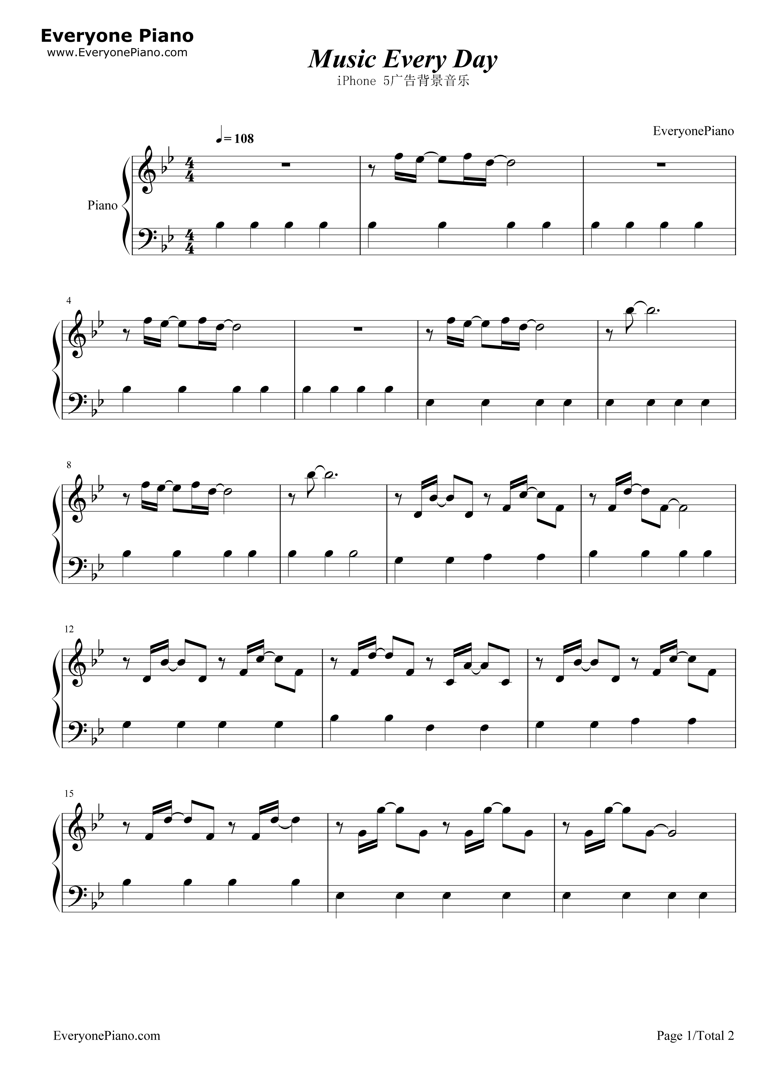 Music Every Day钢琴谱-Rob Simonsen1