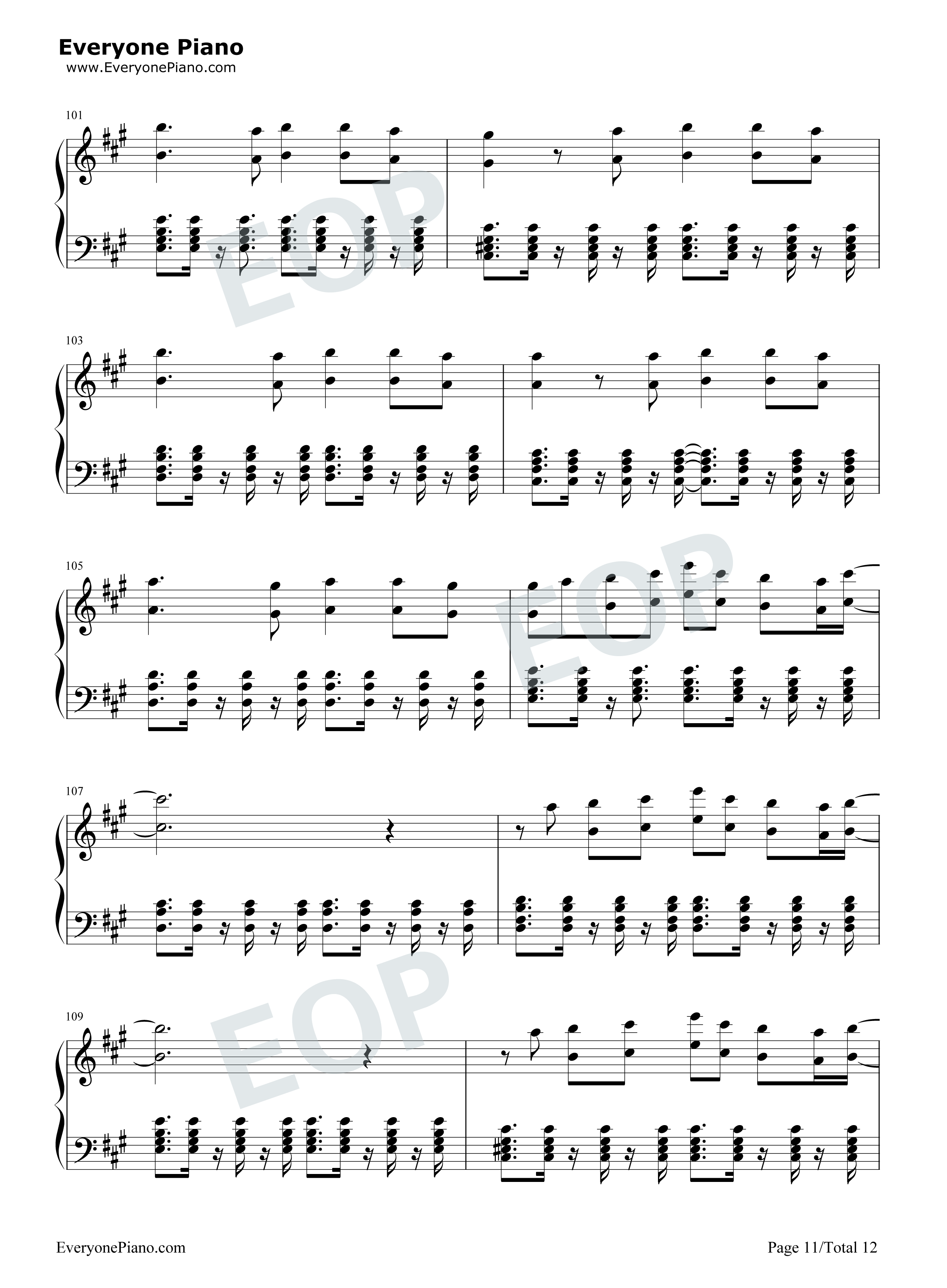 We Are One (Ole Ola)钢琴谱-Pitbull11