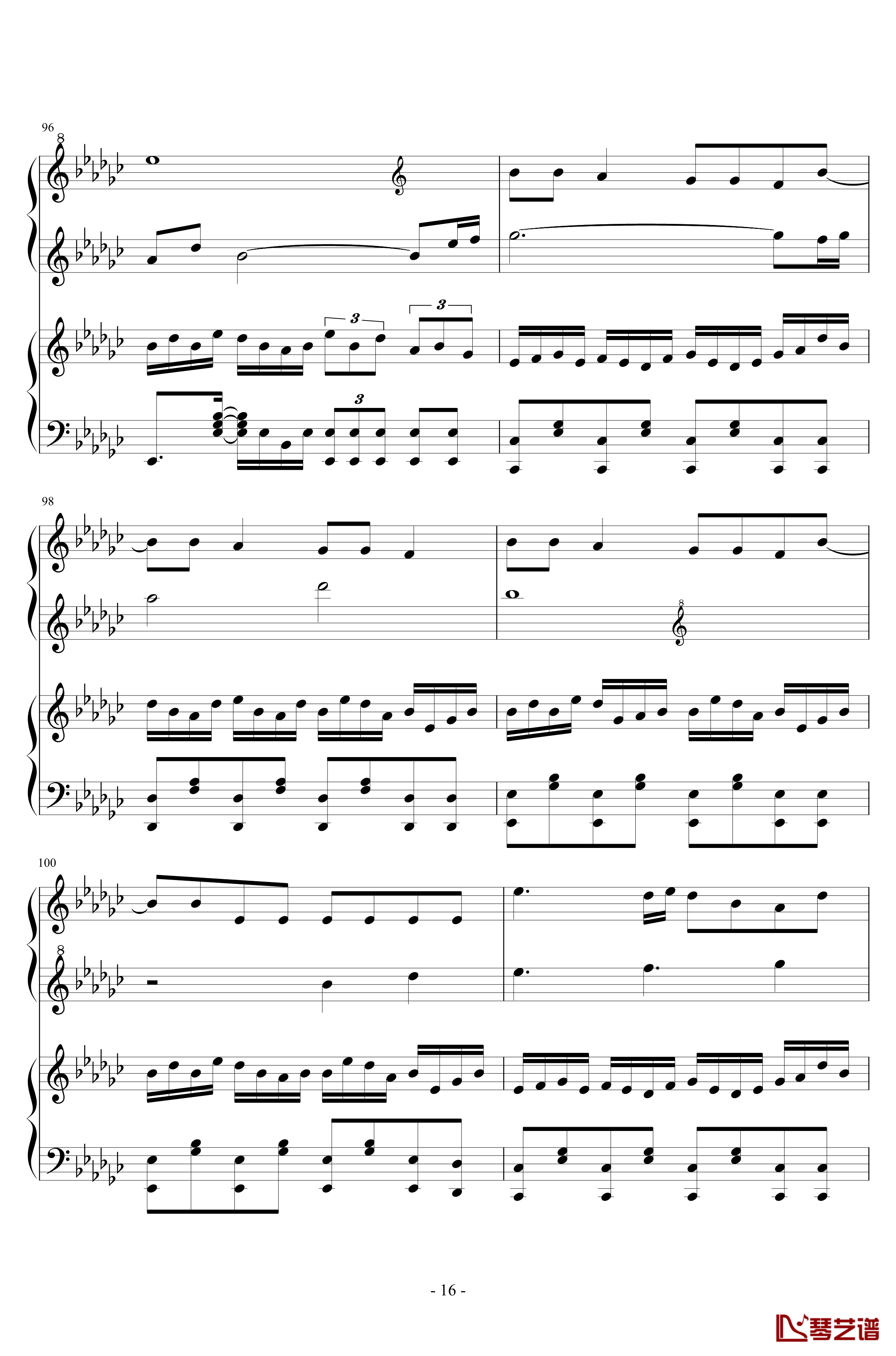 Bad apple!!×东方角色组曲钢琴谱-Piano.ver-东方project16