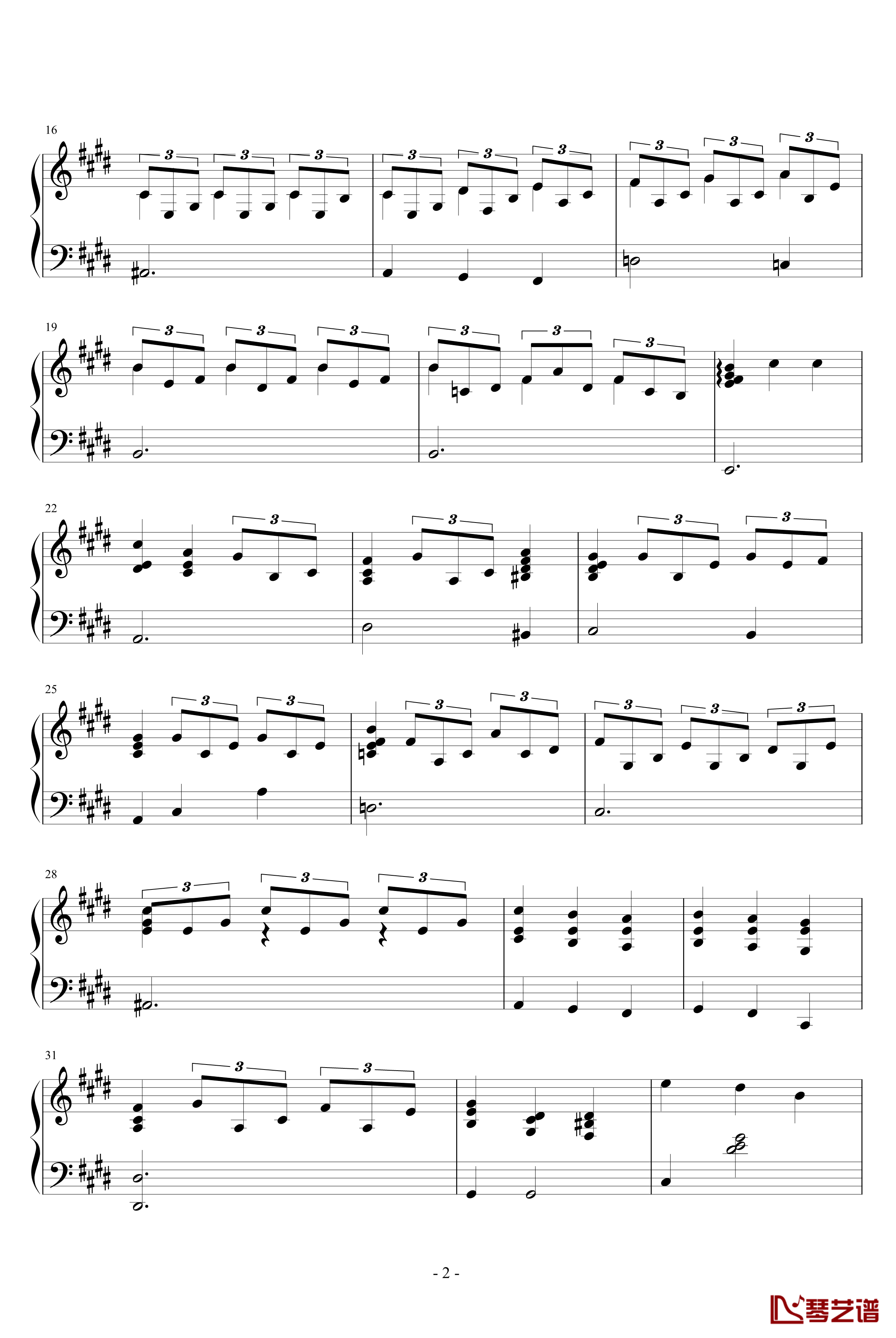 Sunday钢琴谱-joe hisaishi2