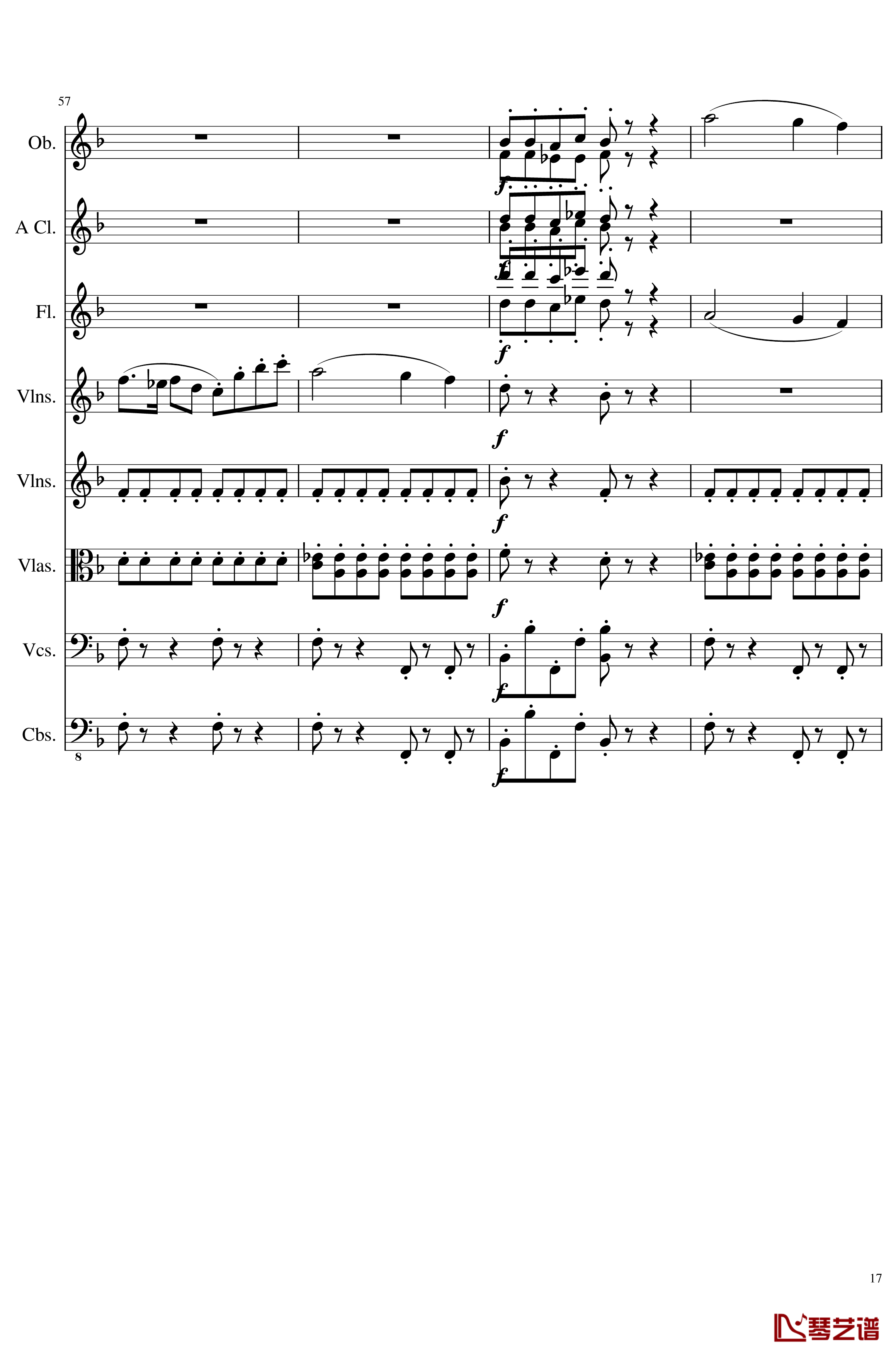 Sonata for strings,Oboes,Clinests and flutes, Op.84钢琴谱-一个球17
