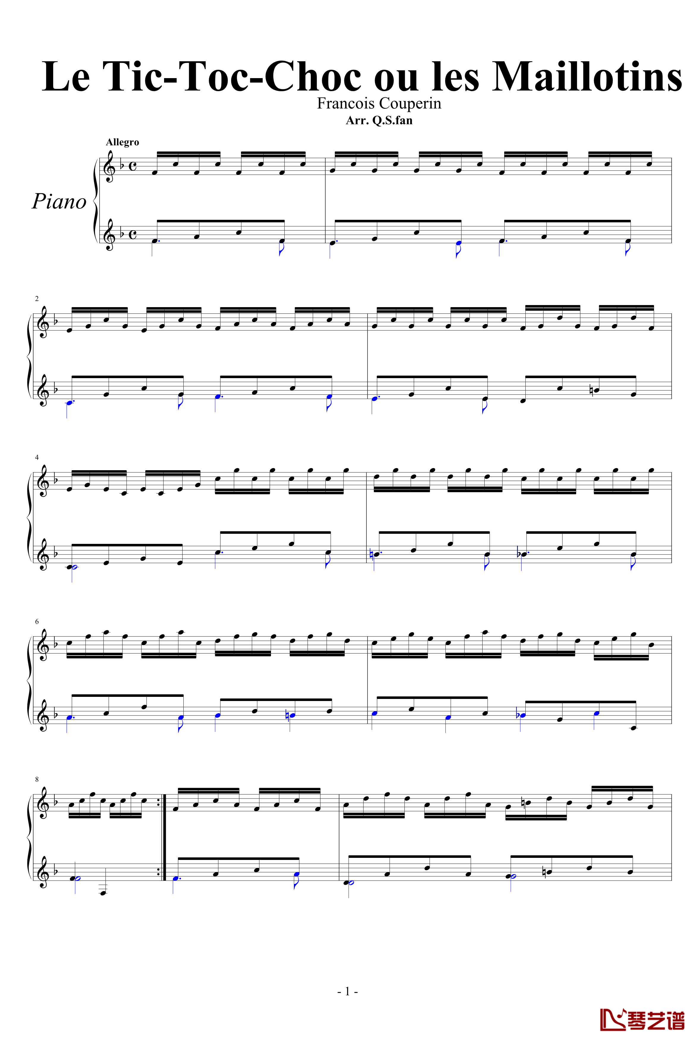 Le Tic-Toc-Choc ou les Maillotins钢琴谱-Francois Couperin1