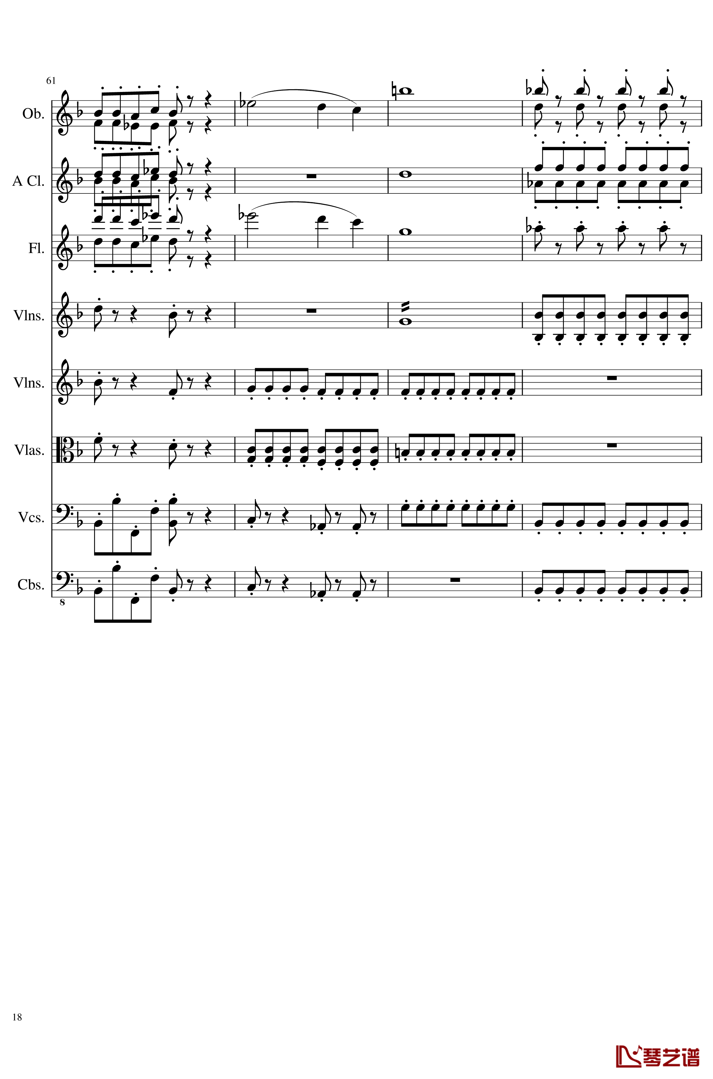 Sonata for strings,Oboes,Clinests and flutes, Op.84钢琴谱-一个球18