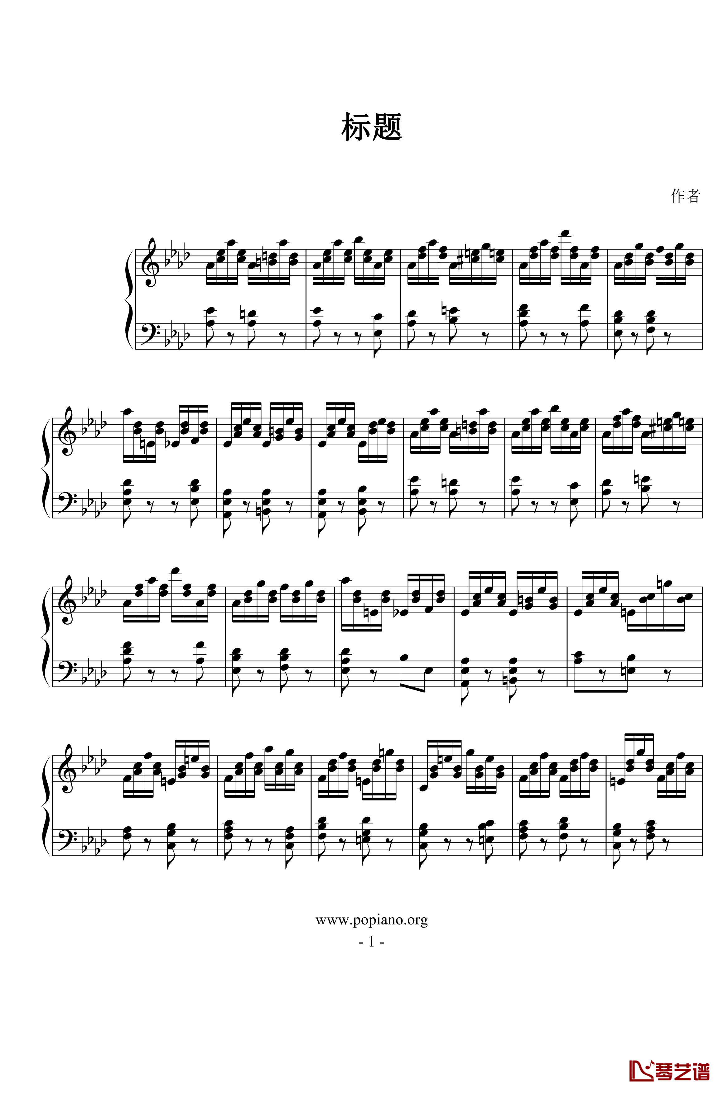 练习曲Op钢琴谱_1 No_8【分解和弦双音练习曲】-江畔新绿1