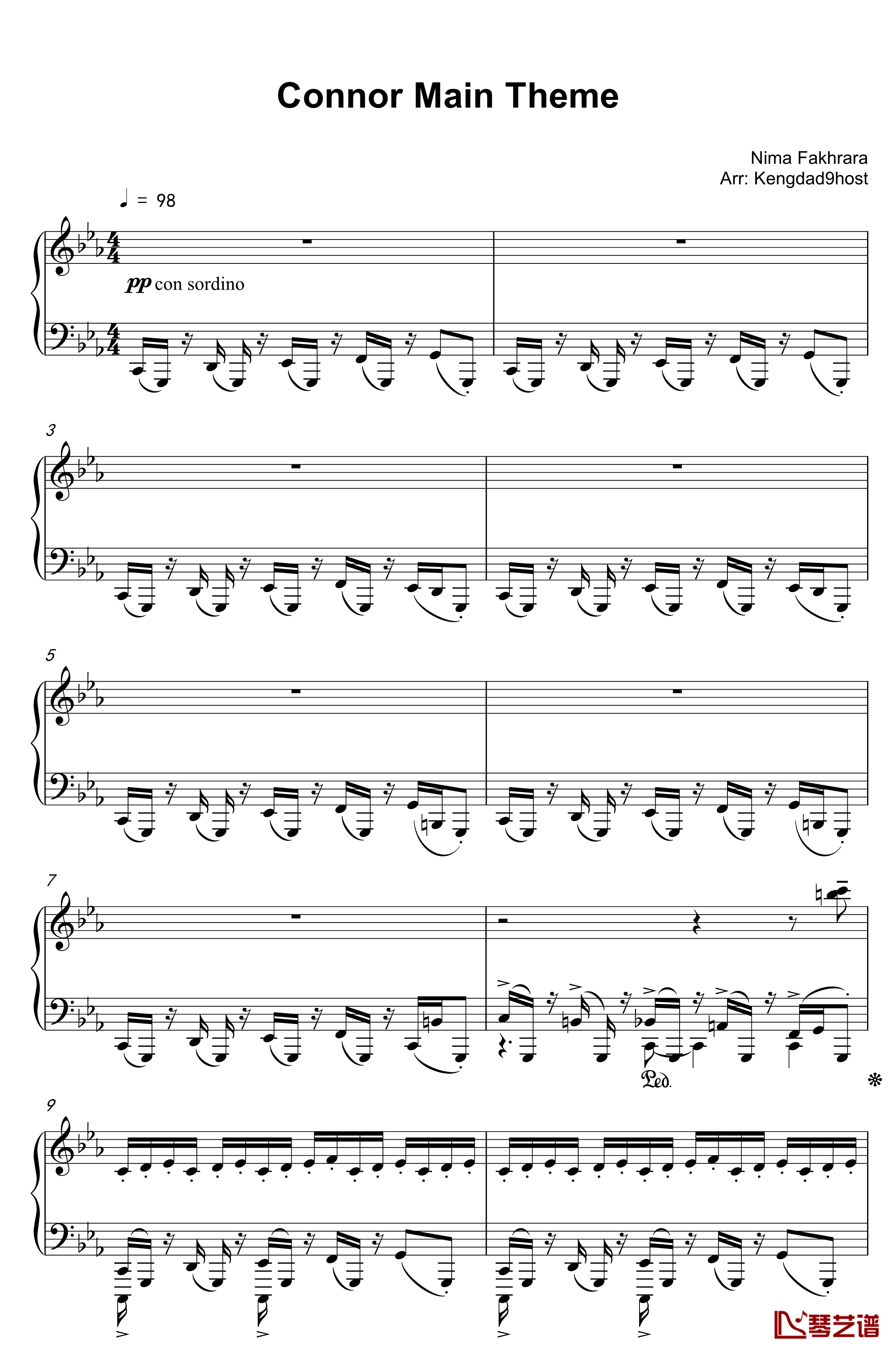 康纳主题曲钢琴谱-底特律：成为人类1