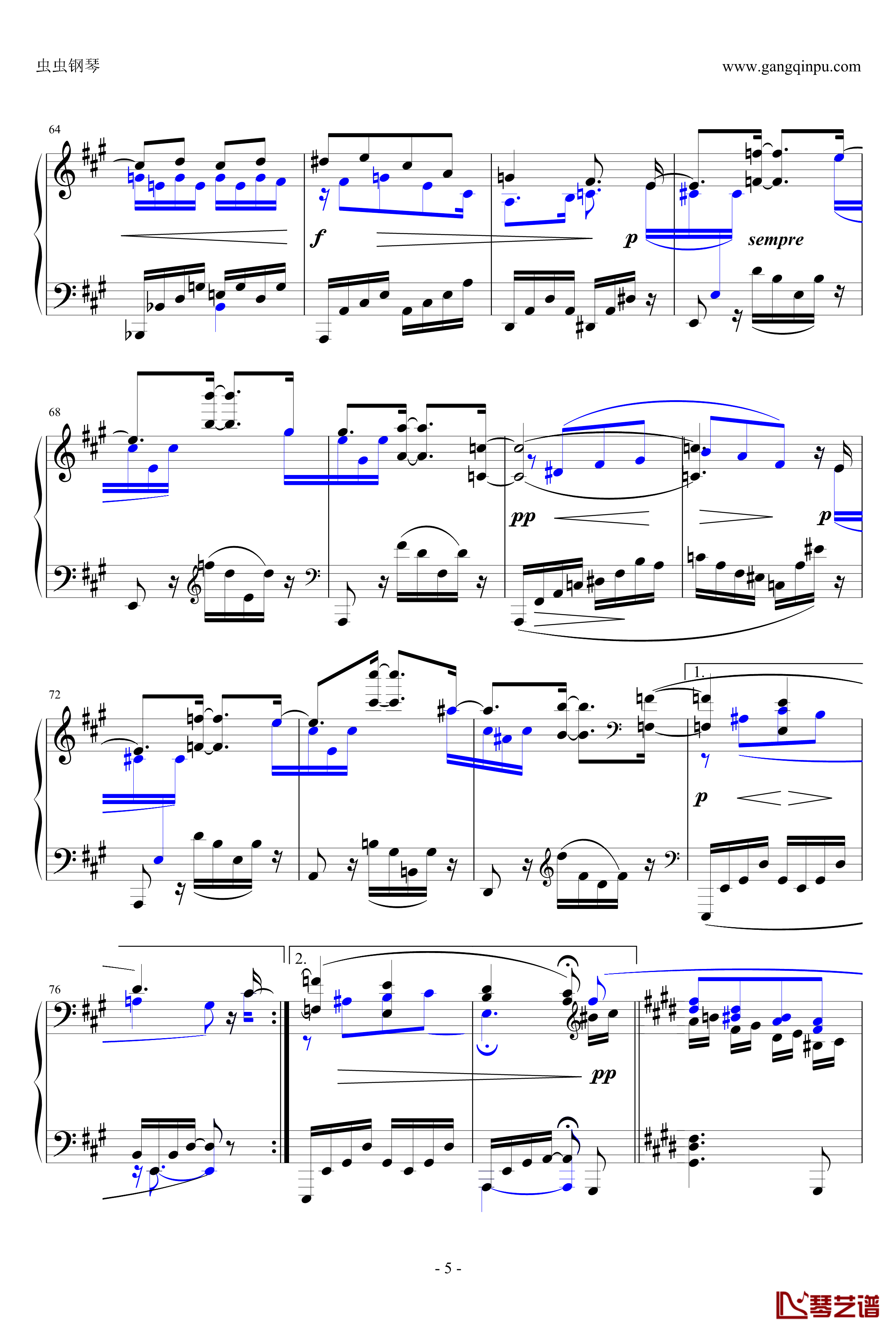 间奏曲Op钢琴谱-117 No.3-勃拉姆斯-Brahms5