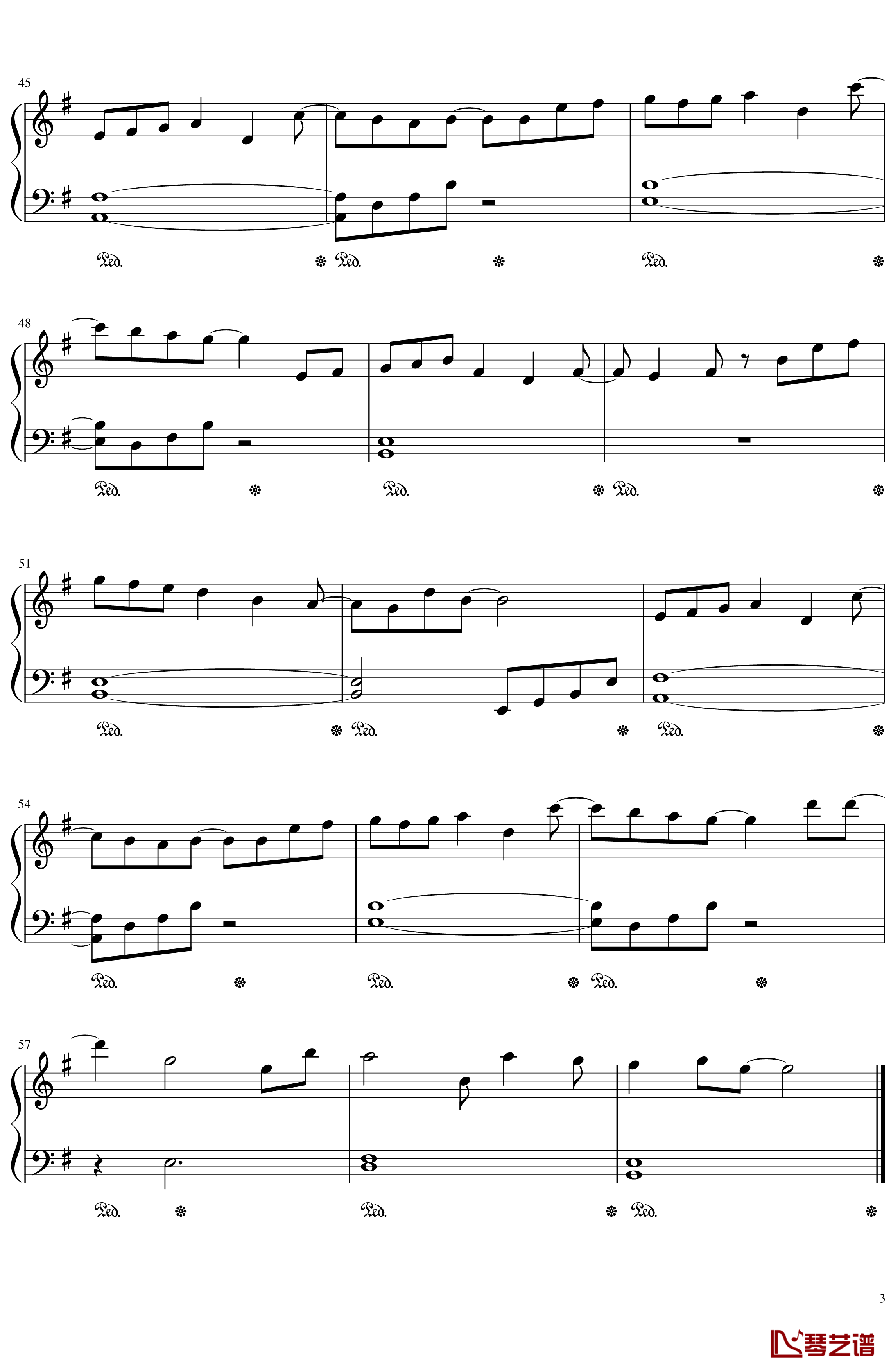 动漫《约定梦幻岛》插曲钢琴谱3