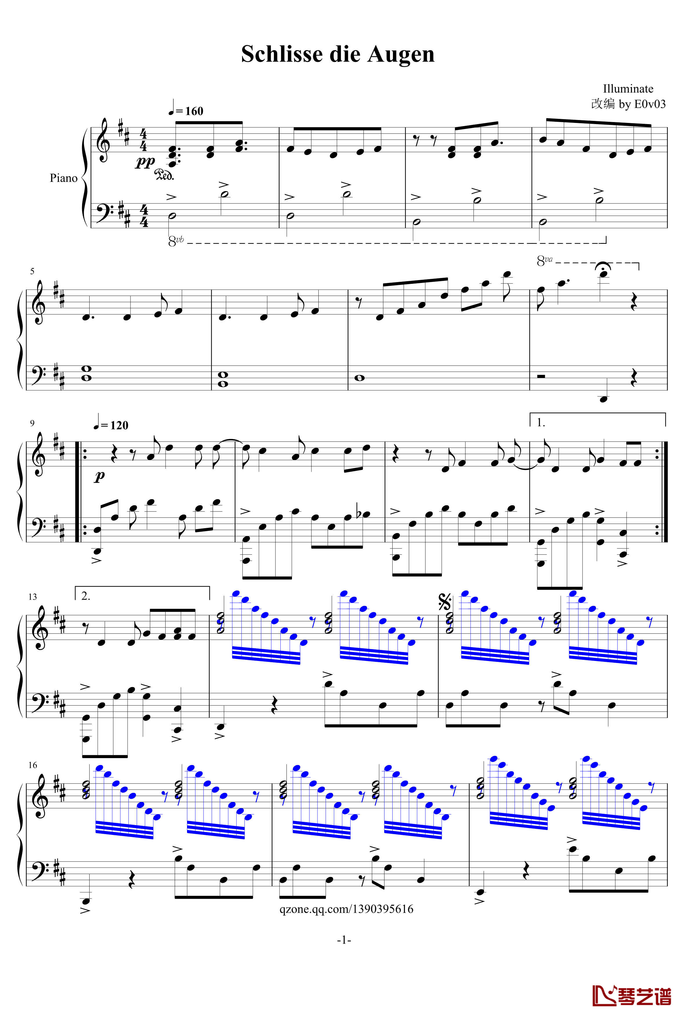Schlisse die Augen!钢琴谱-illuminate1