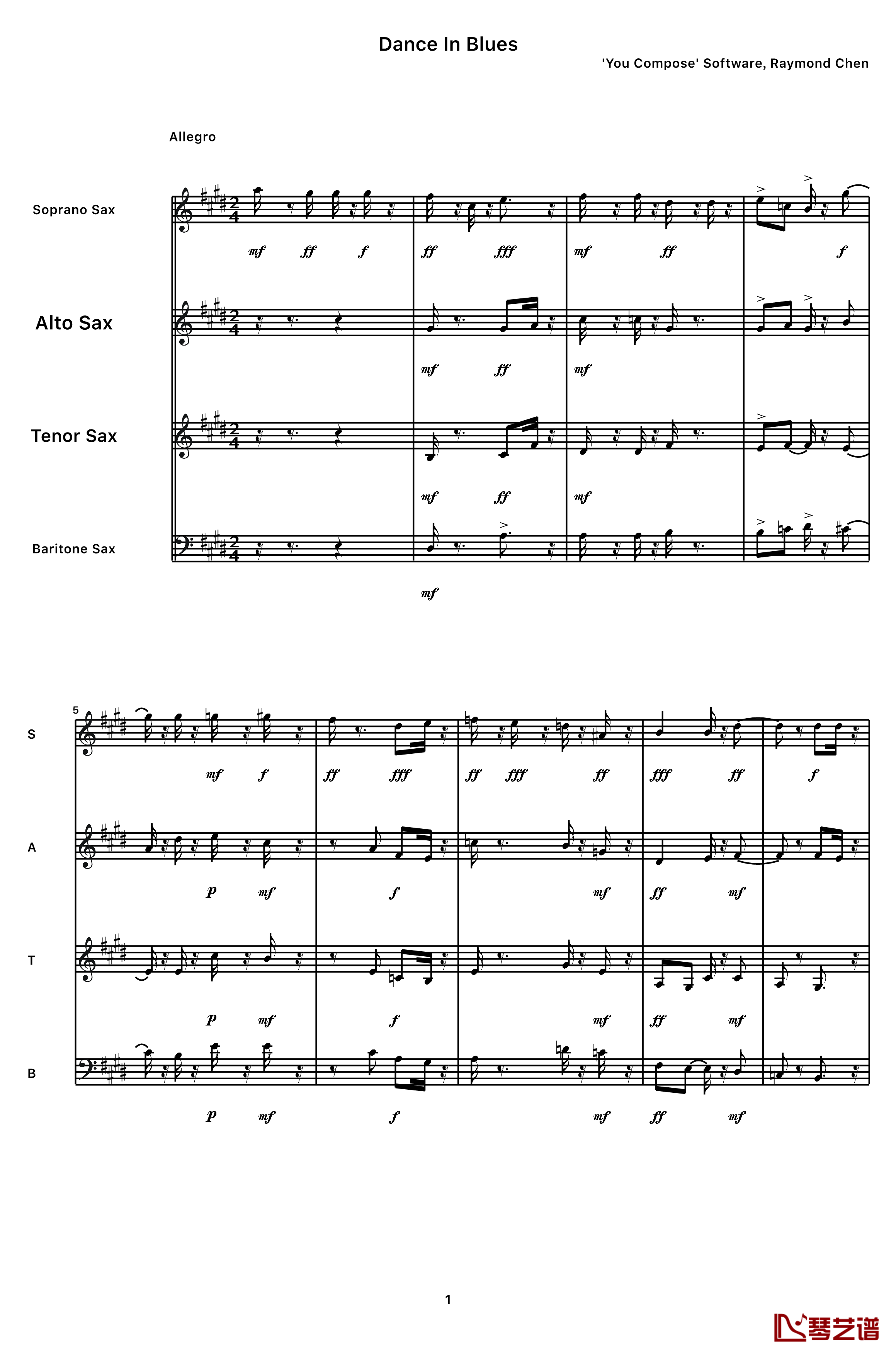 Dance in Blues钢琴谱-陈文戈3