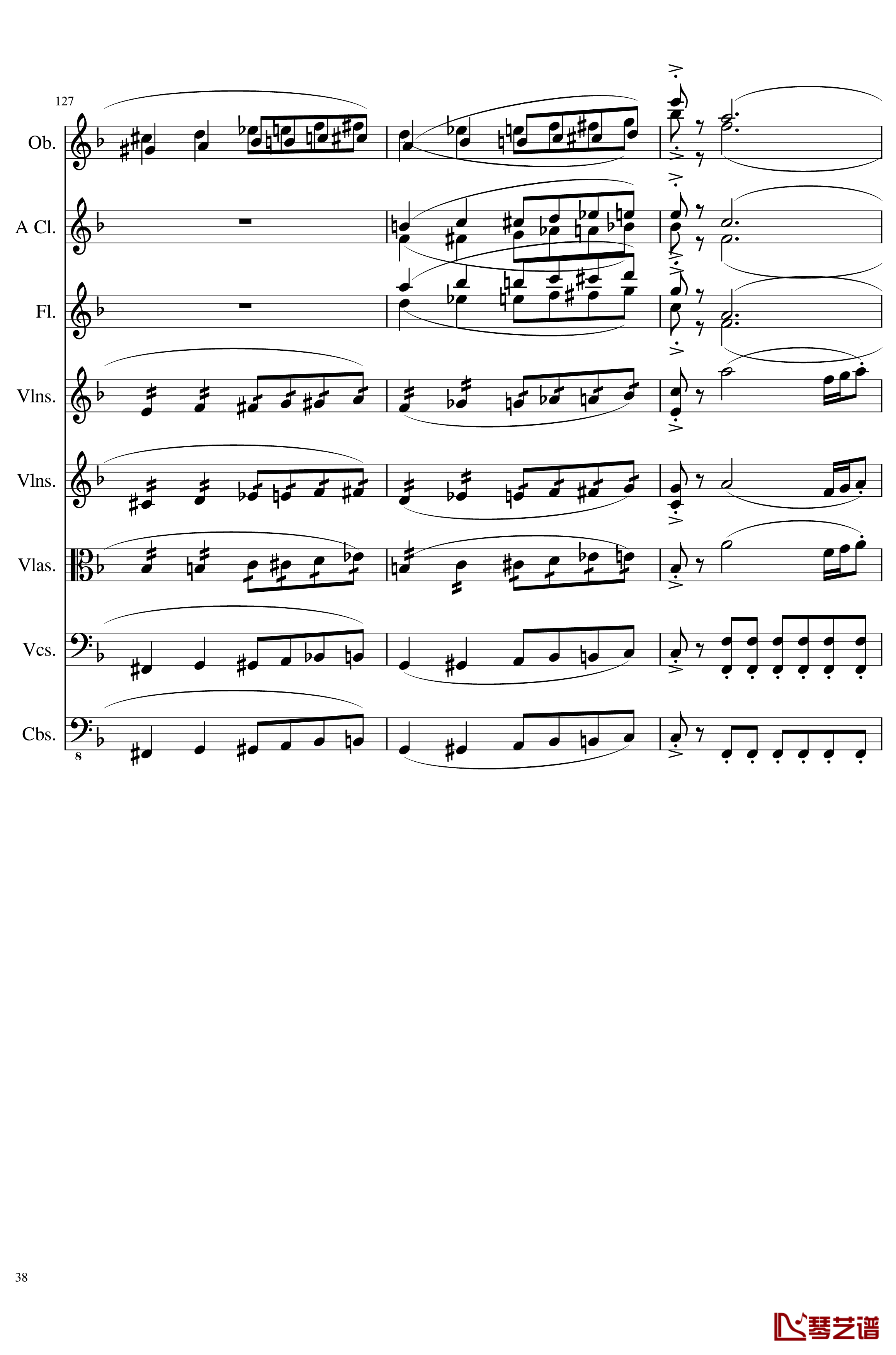Sonata for strings,Oboes,Clinests and flutes, Op.84钢琴谱-一个球38