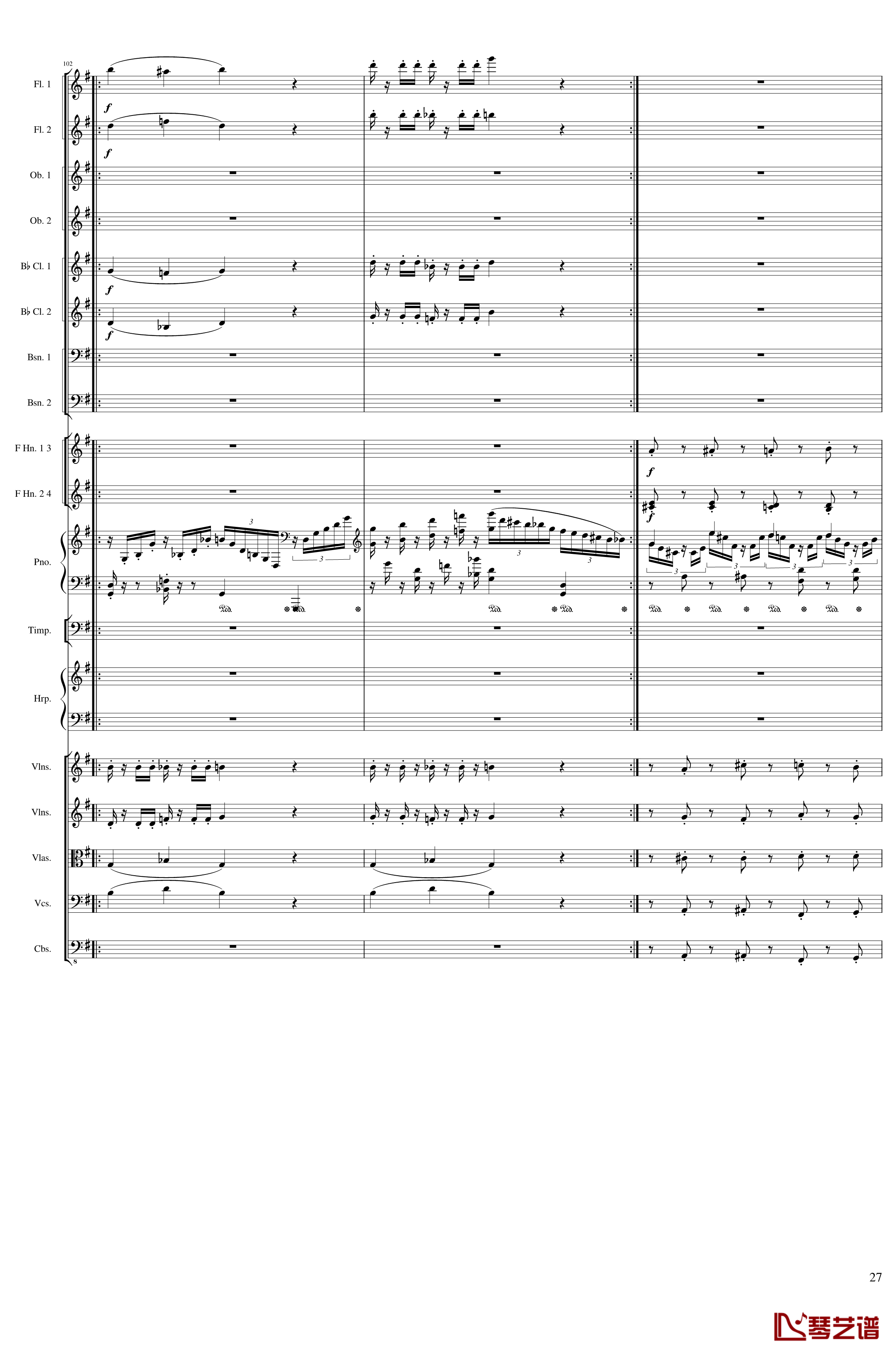 Lyric Overture for piano and orchestra, Op.115钢琴谱-未完成-一个球27