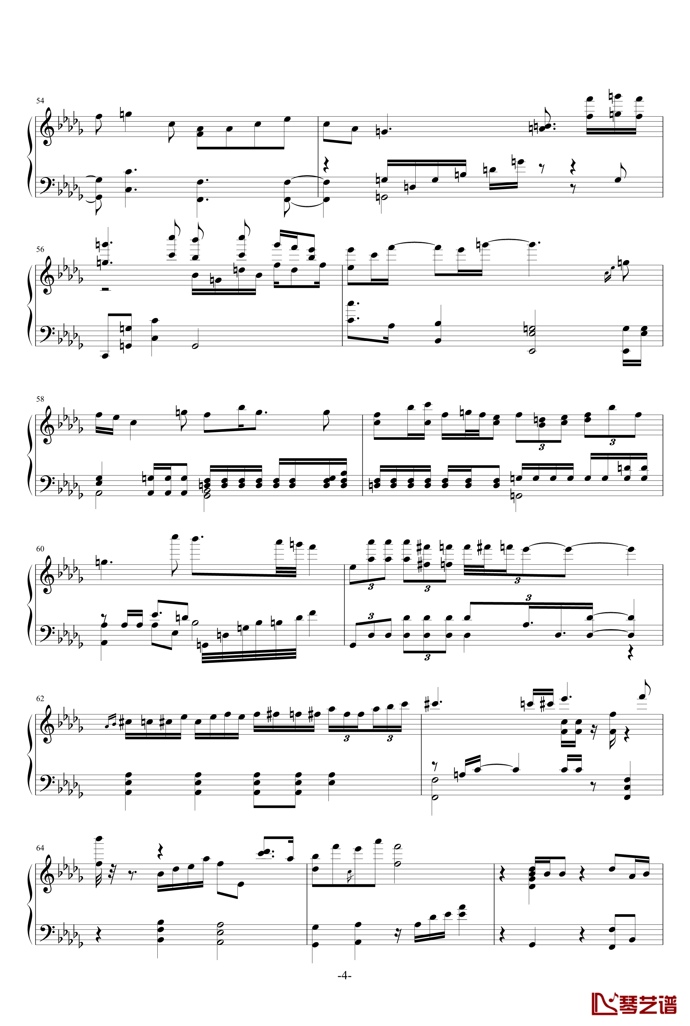 piano ver钢琴谱-上弦之月-千本樱4