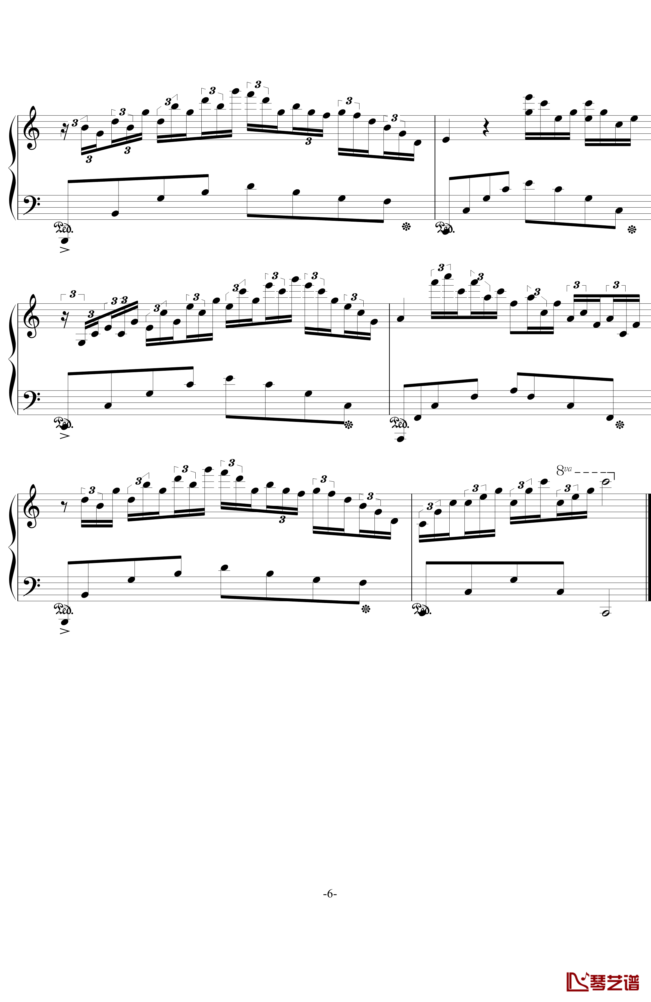 炫技曲第三首钢琴谱-非纯粹炫技性曲子-梦的世界6