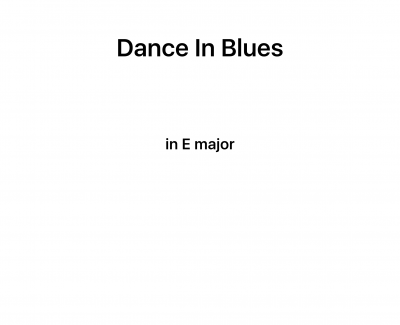 Dance in Blues钢琴谱-陈文戈