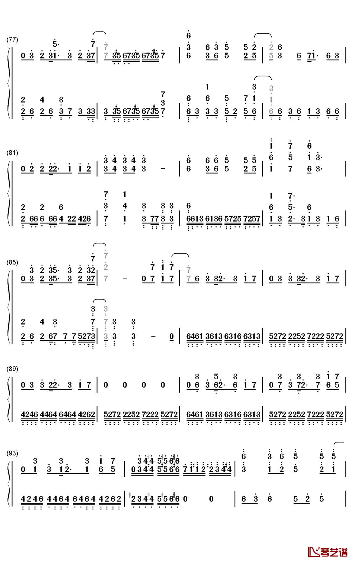 梦的光点钢琴简谱-王心凌歌曲-数字双手曲谱5