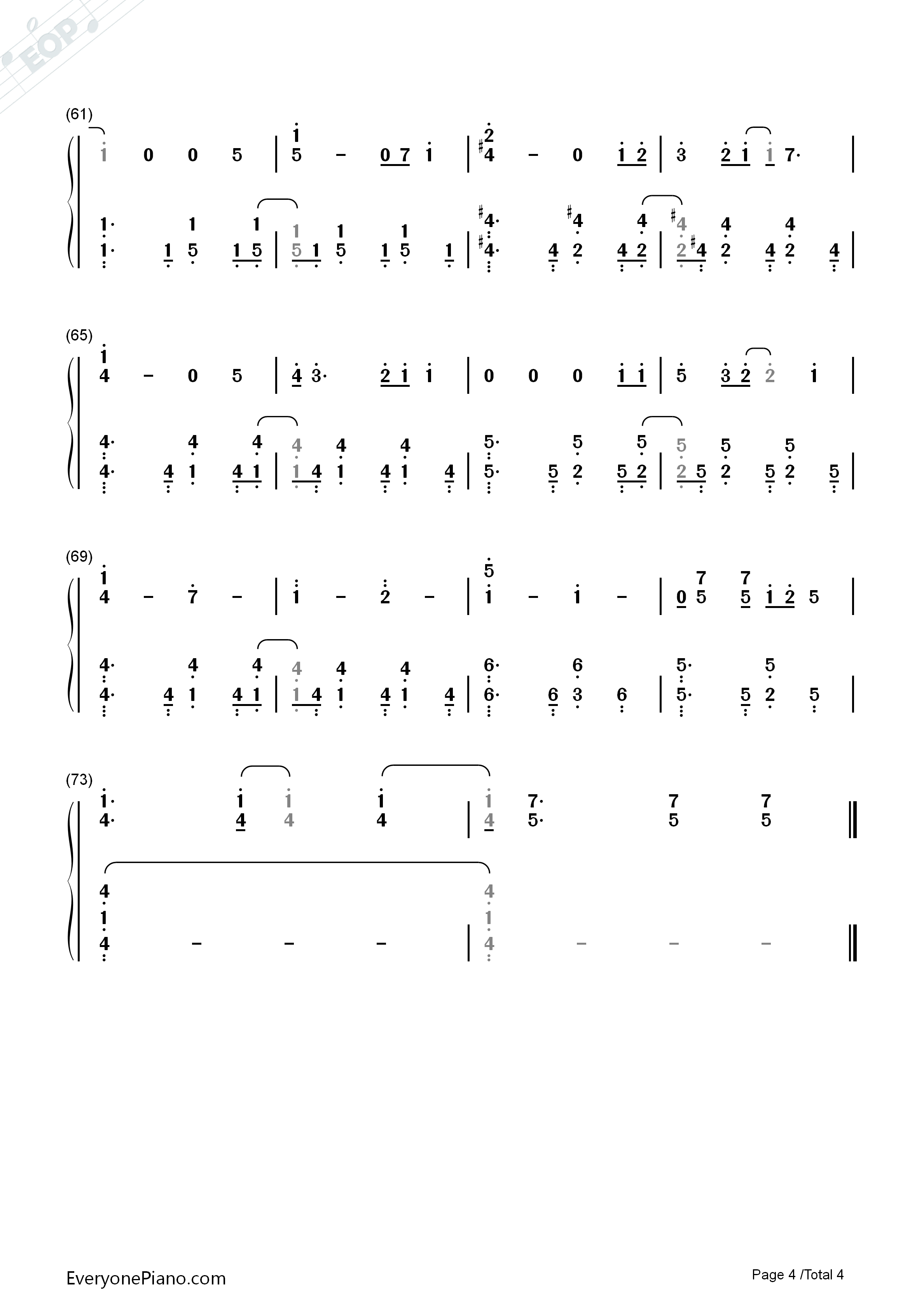 ファイター钢琴简谱-BUMP OF CHICKEN演唱4