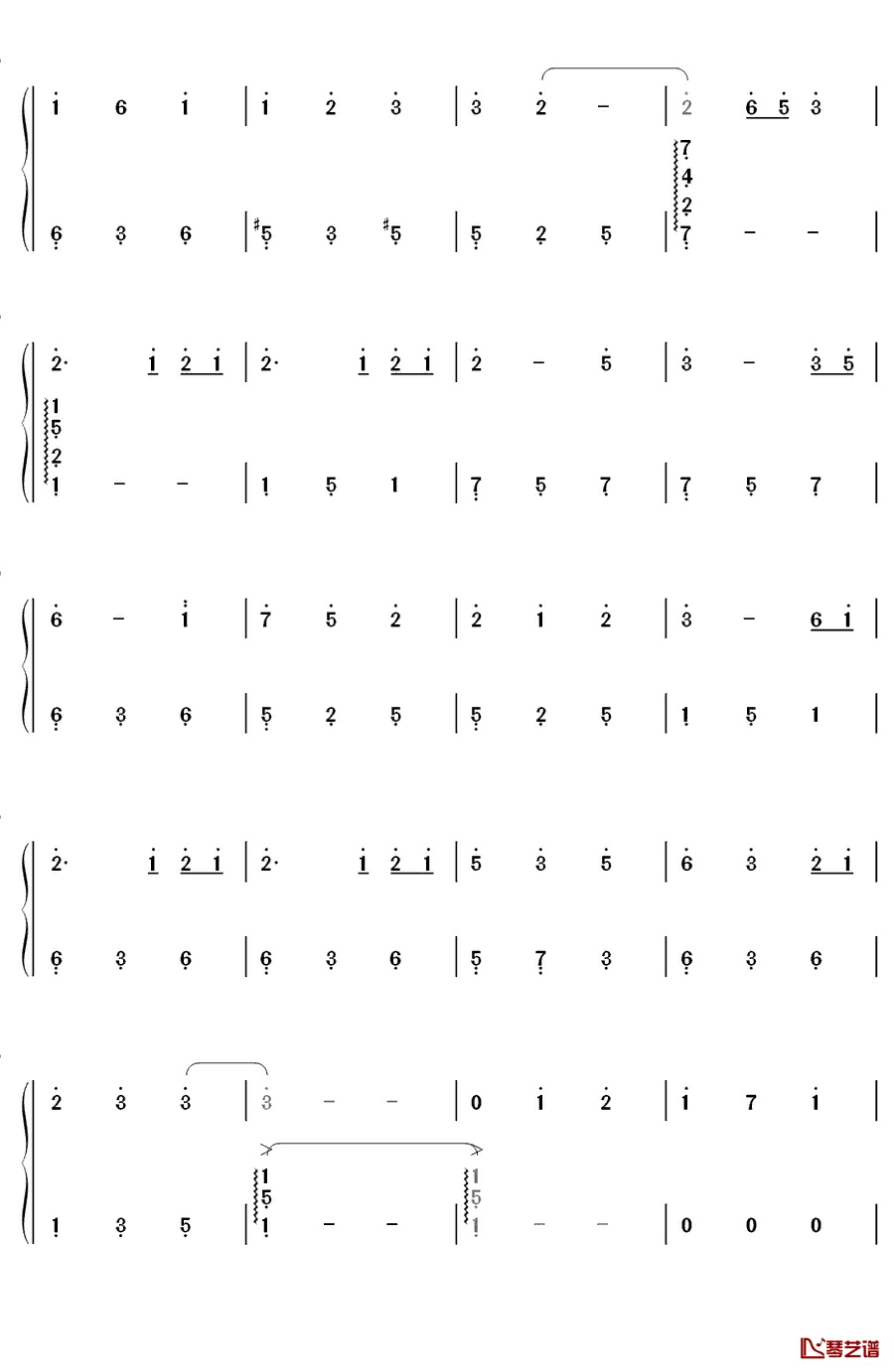 君とずっと…钢琴简谱-数字双手-yu-yu3