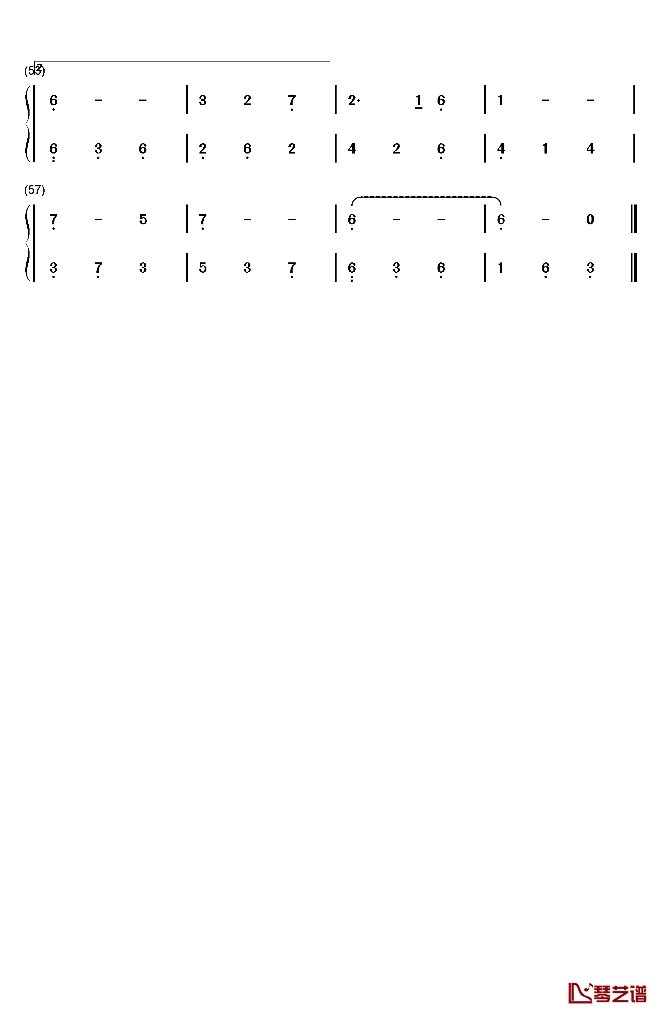 月牙船钢琴简谱-数字双手-小金3