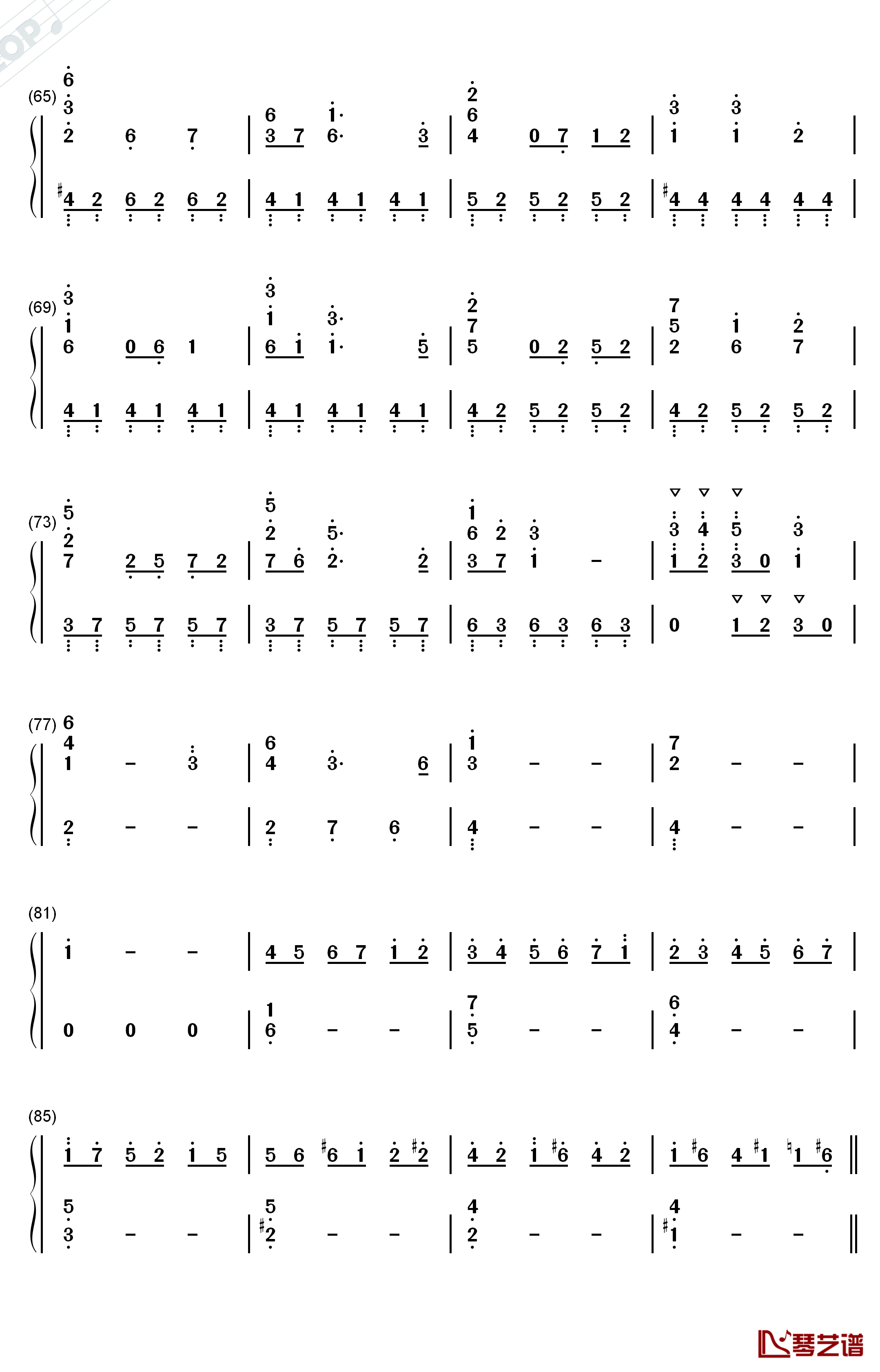 空と風と恋のワルツ钢琴简谱-数字双手-津田美波4