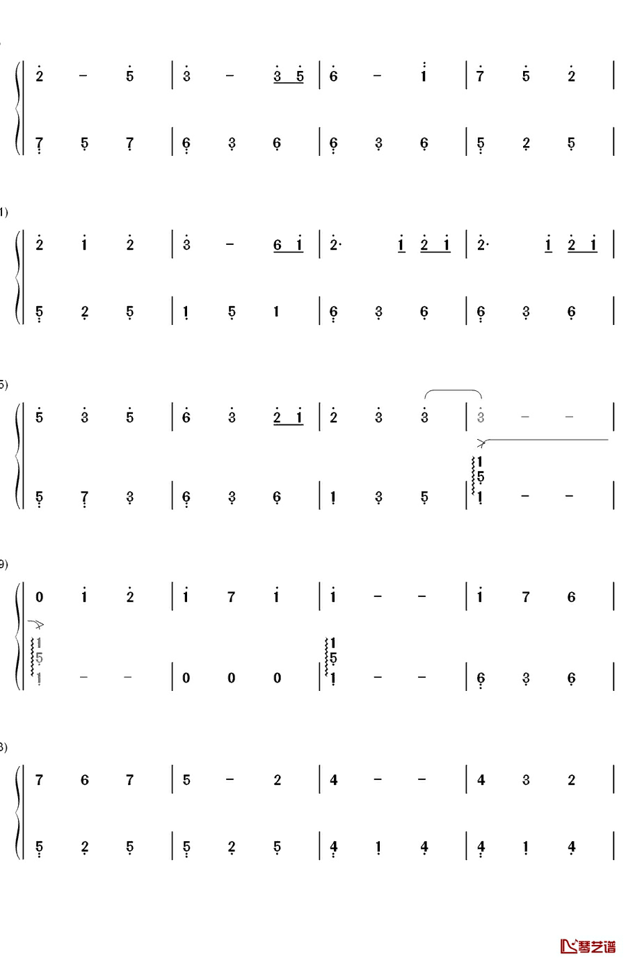 君とずっと…钢琴简谱-数字双手-yu-yu6