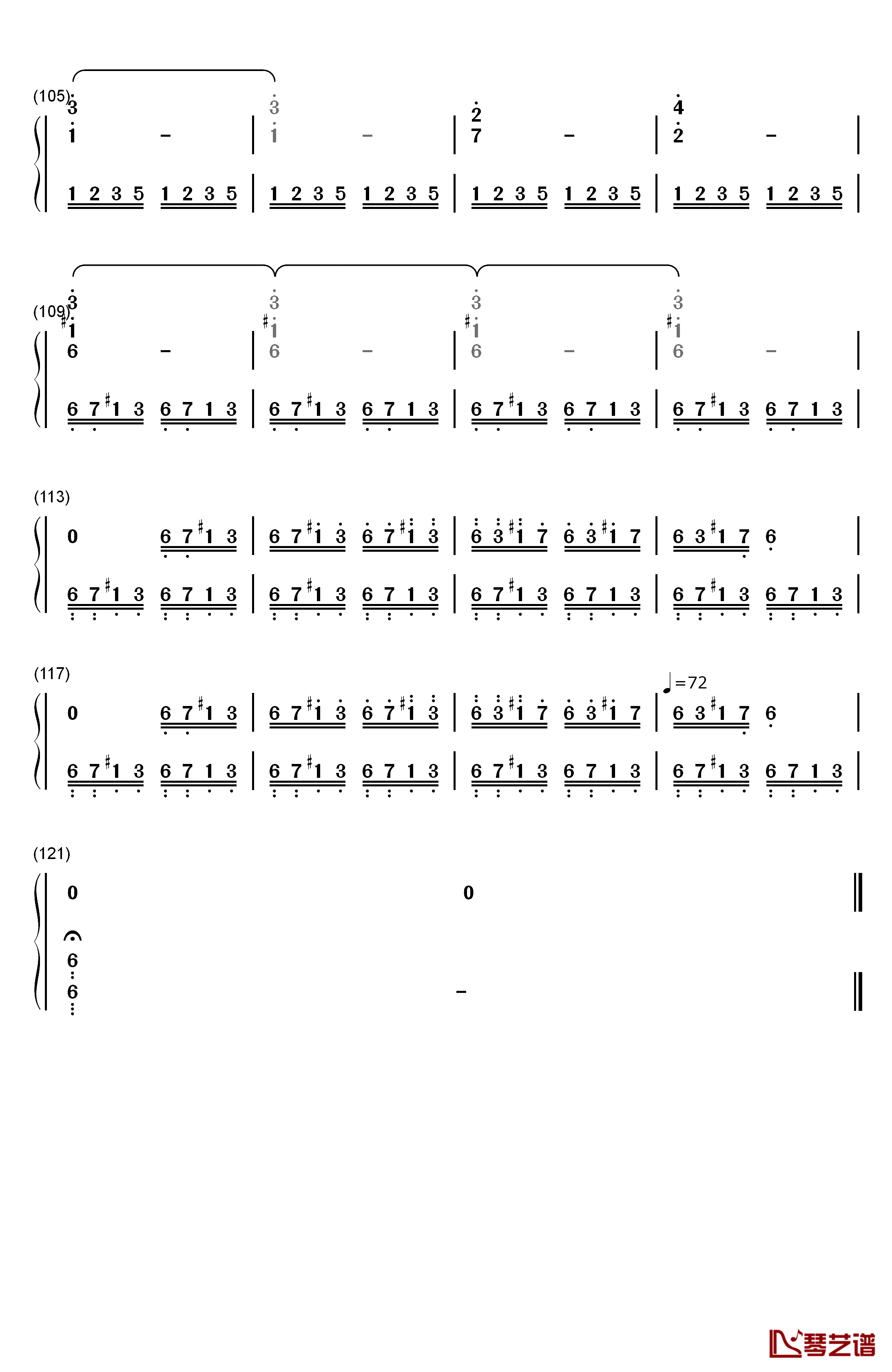 Prelude钢琴简谱-数字双手-植松伸夫6