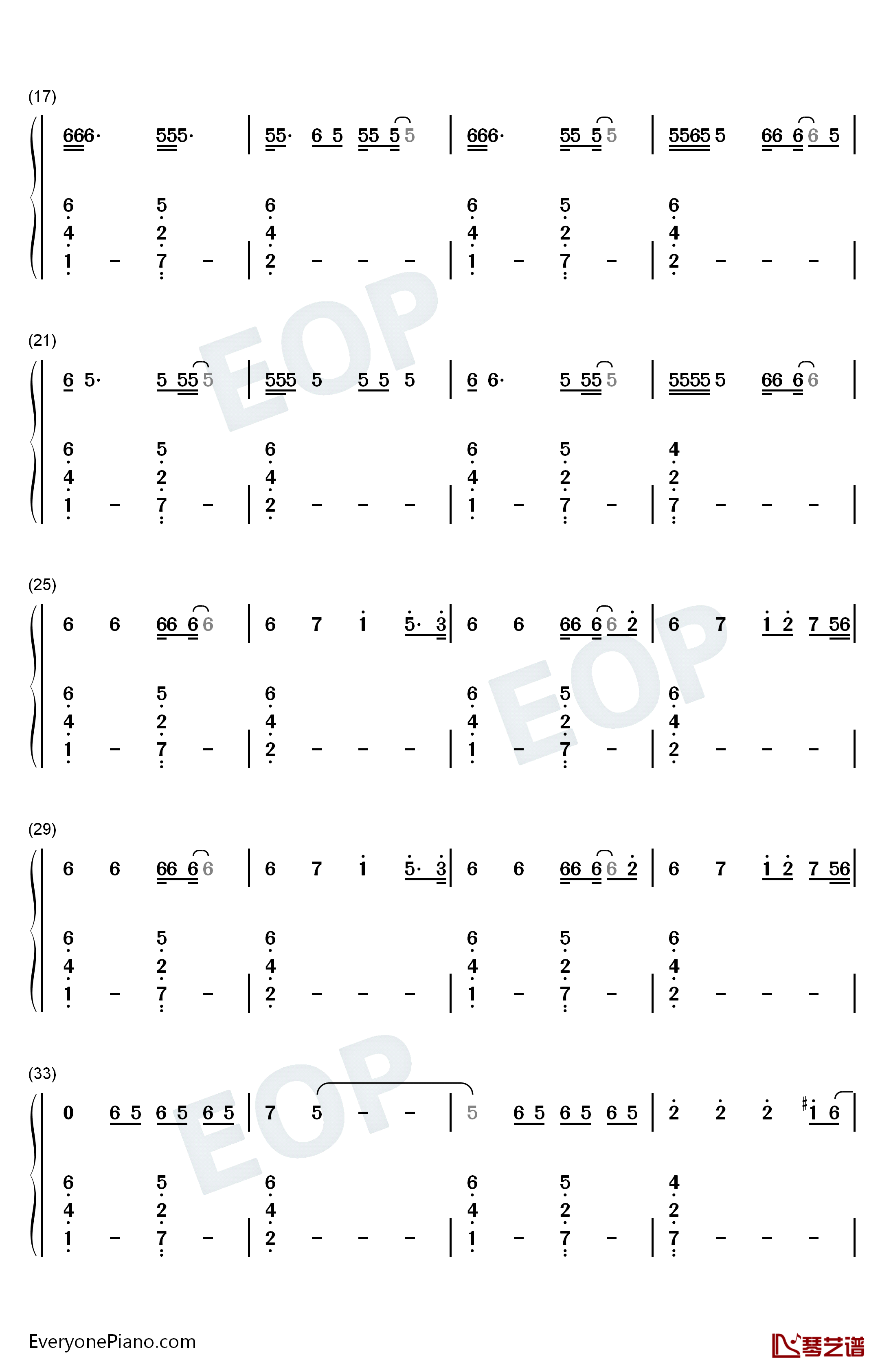 Babylon钢琴简谱-数字双手-Lady Gaga2