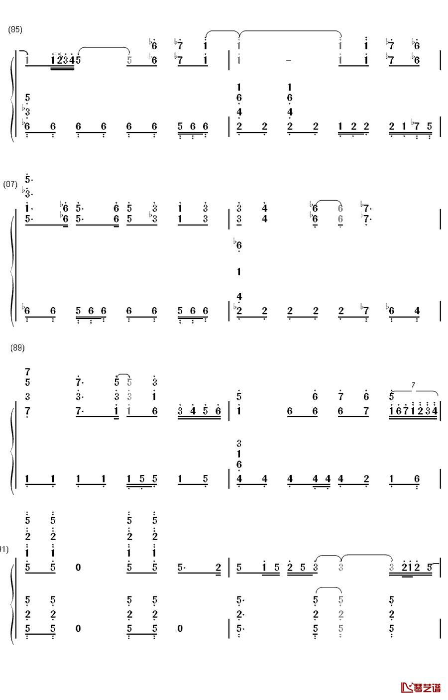 ありがとう钢琴简谱-数字双手-生物股长 いきものがかり8