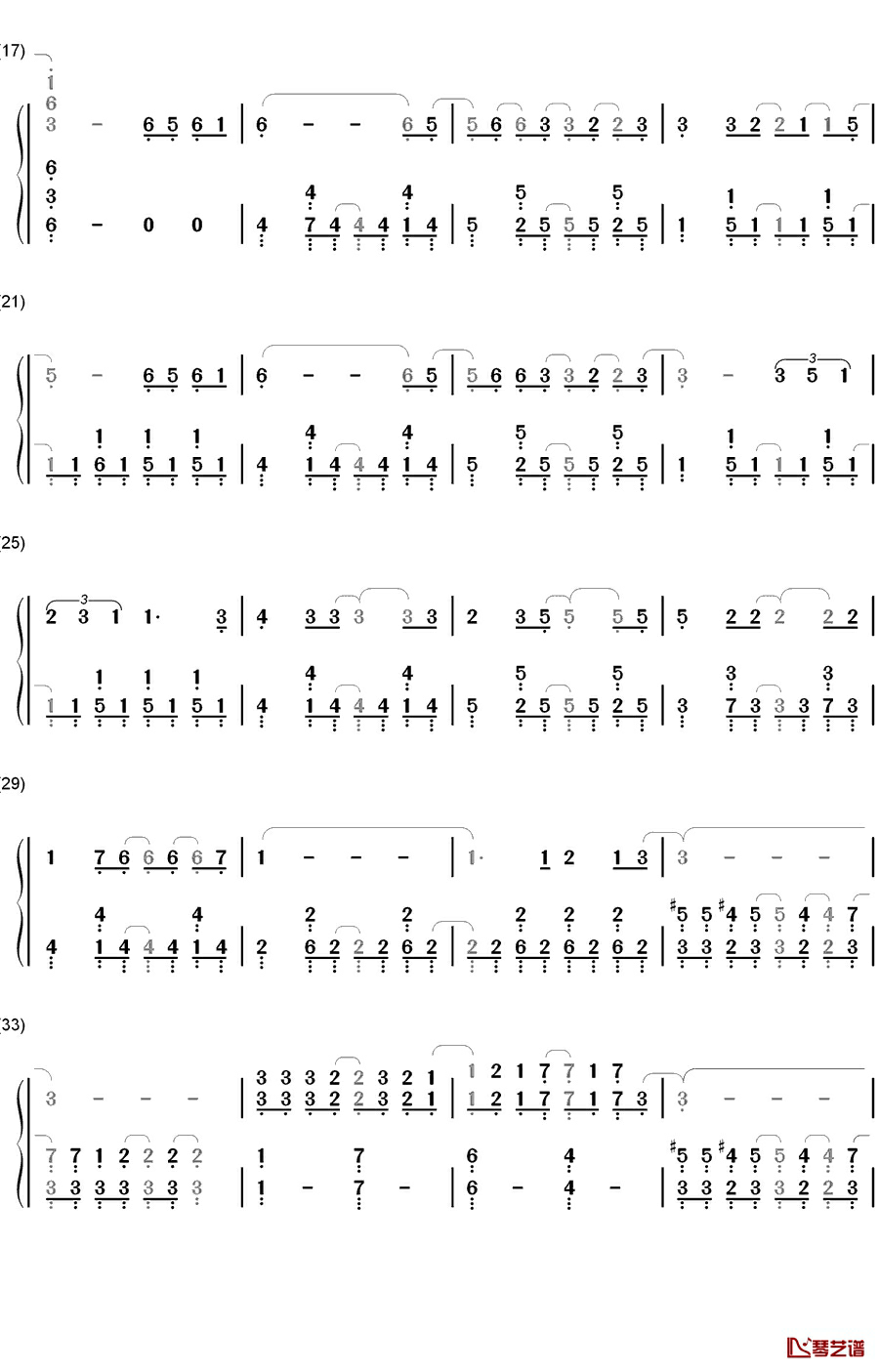 HANABI钢琴简谱-数字双手-いきものがかり  生物股长2