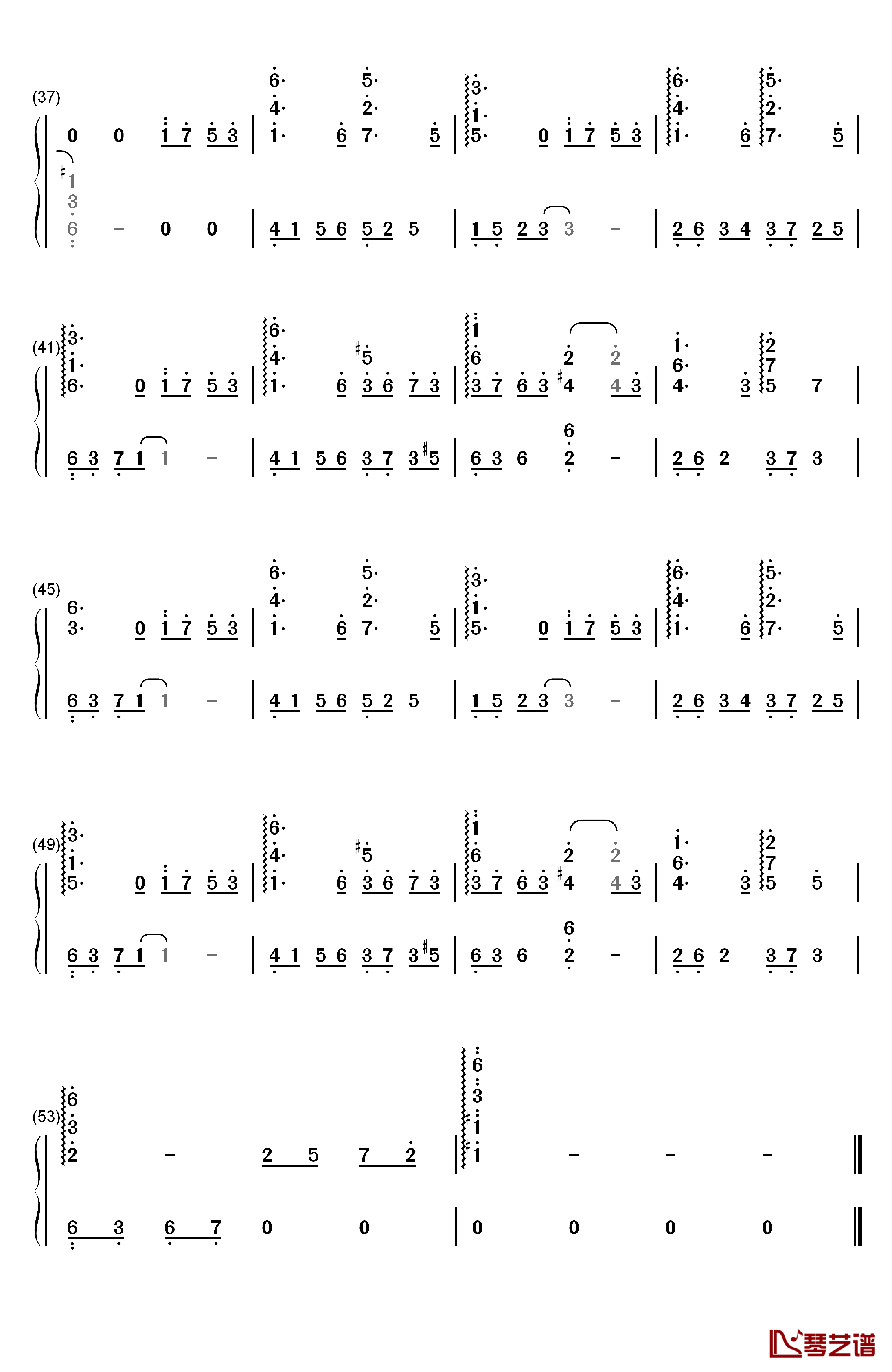 有哉と美月钢琴简谱-数字双手-中西亮辅3