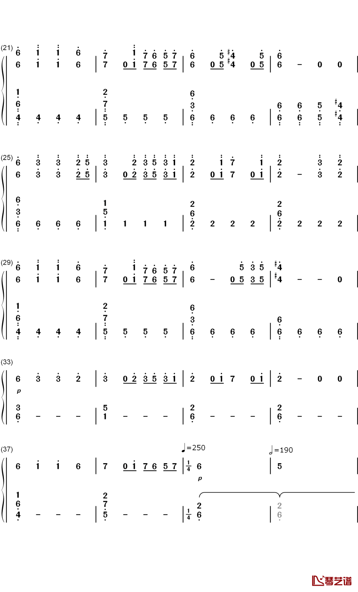 The Piano改编版钢琴简谱-数字双手-猎豹移动公司2