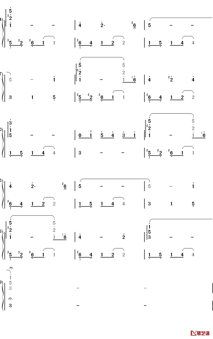 敏感的苹果钢琴简谱-数字双手-ALMA3