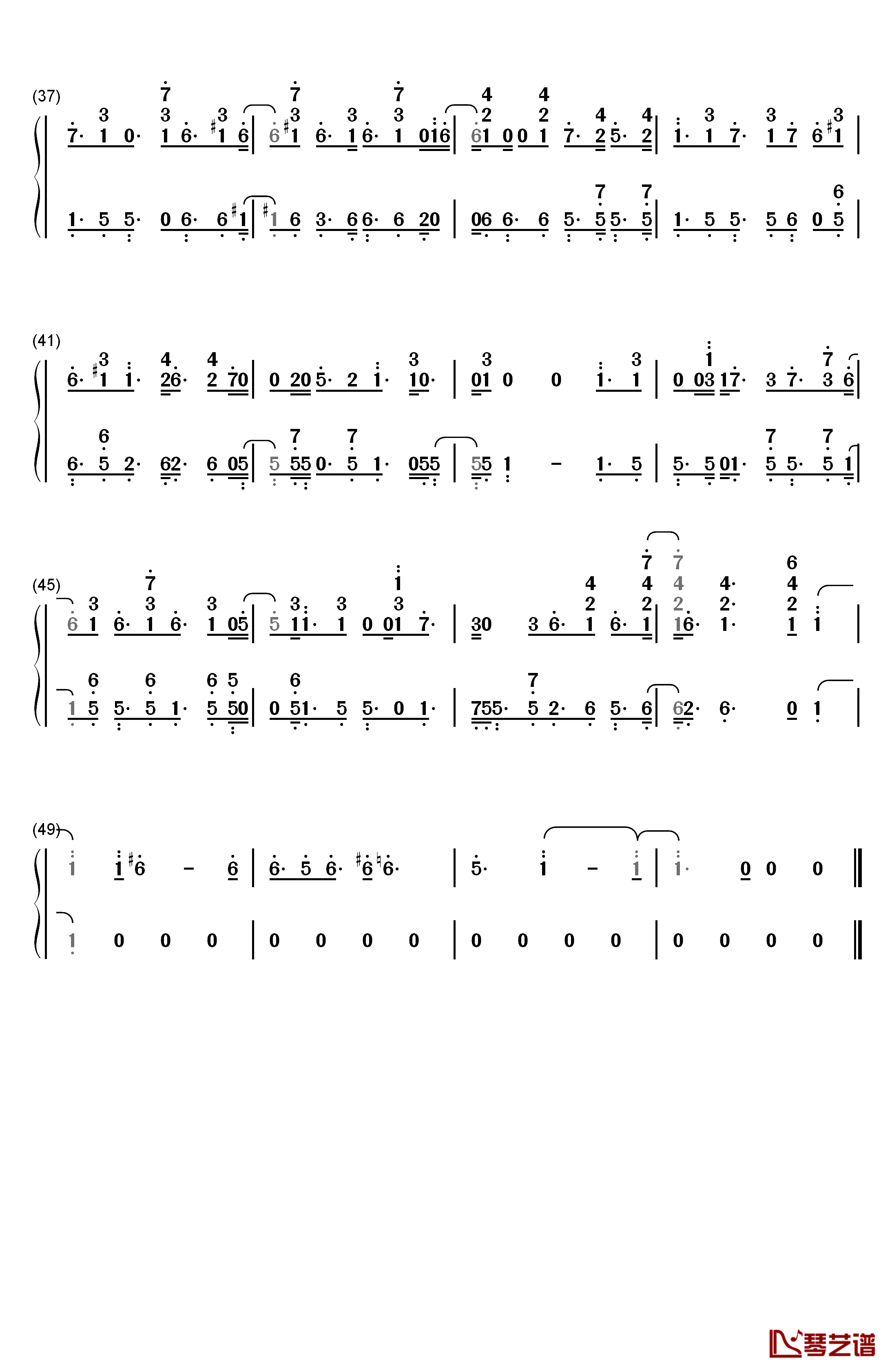 Goodbye Farewell钢琴简谱-数字双手-Richard Sherman3