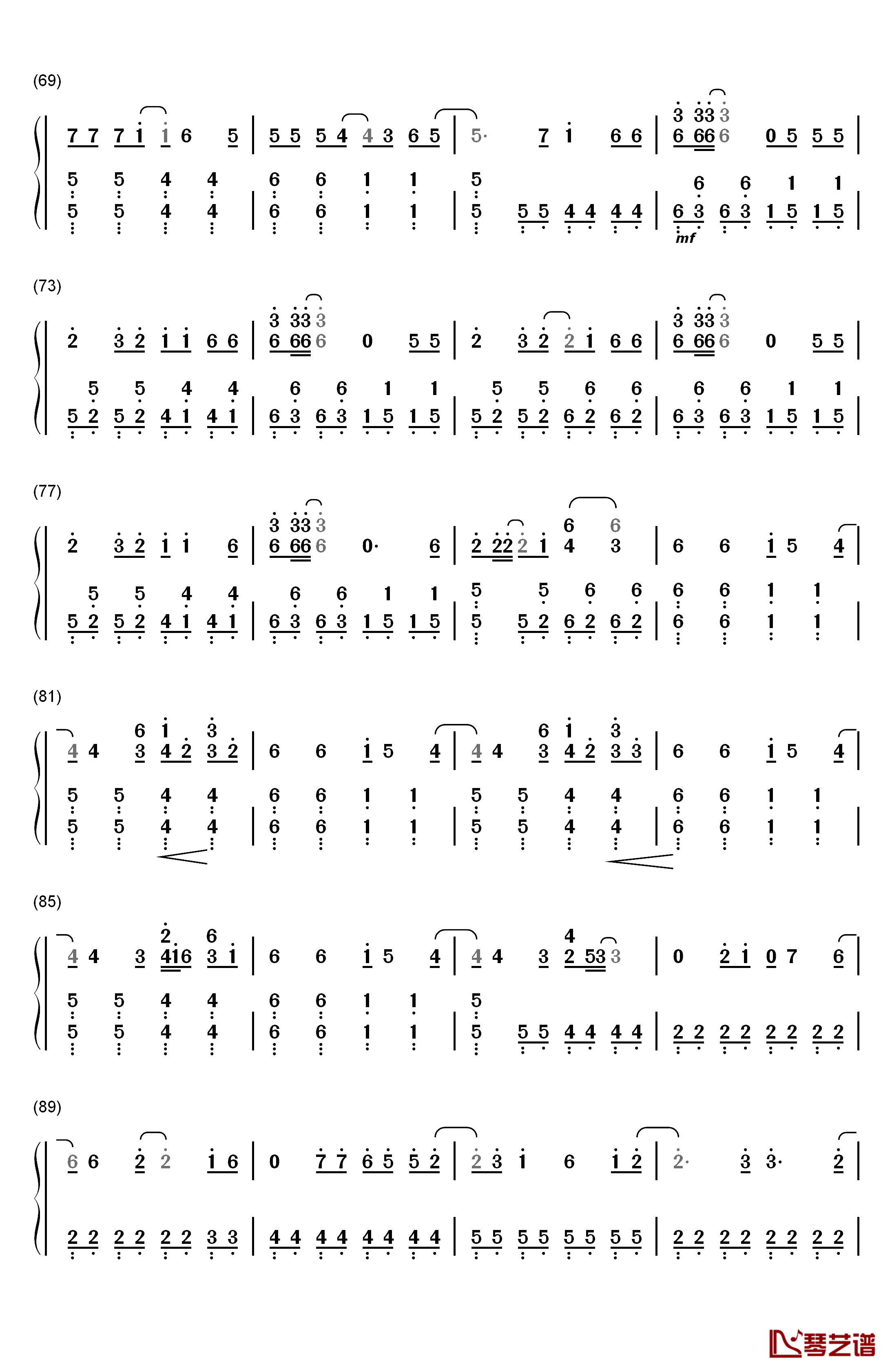 Disturbia钢琴简谱-数字双手-Rihanna4