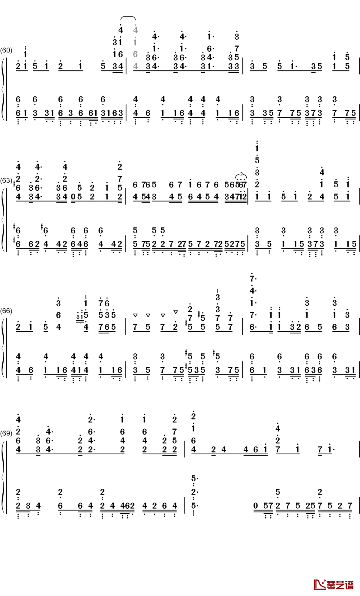 光の道標钢琴简谱-数字双手-鹿乃5