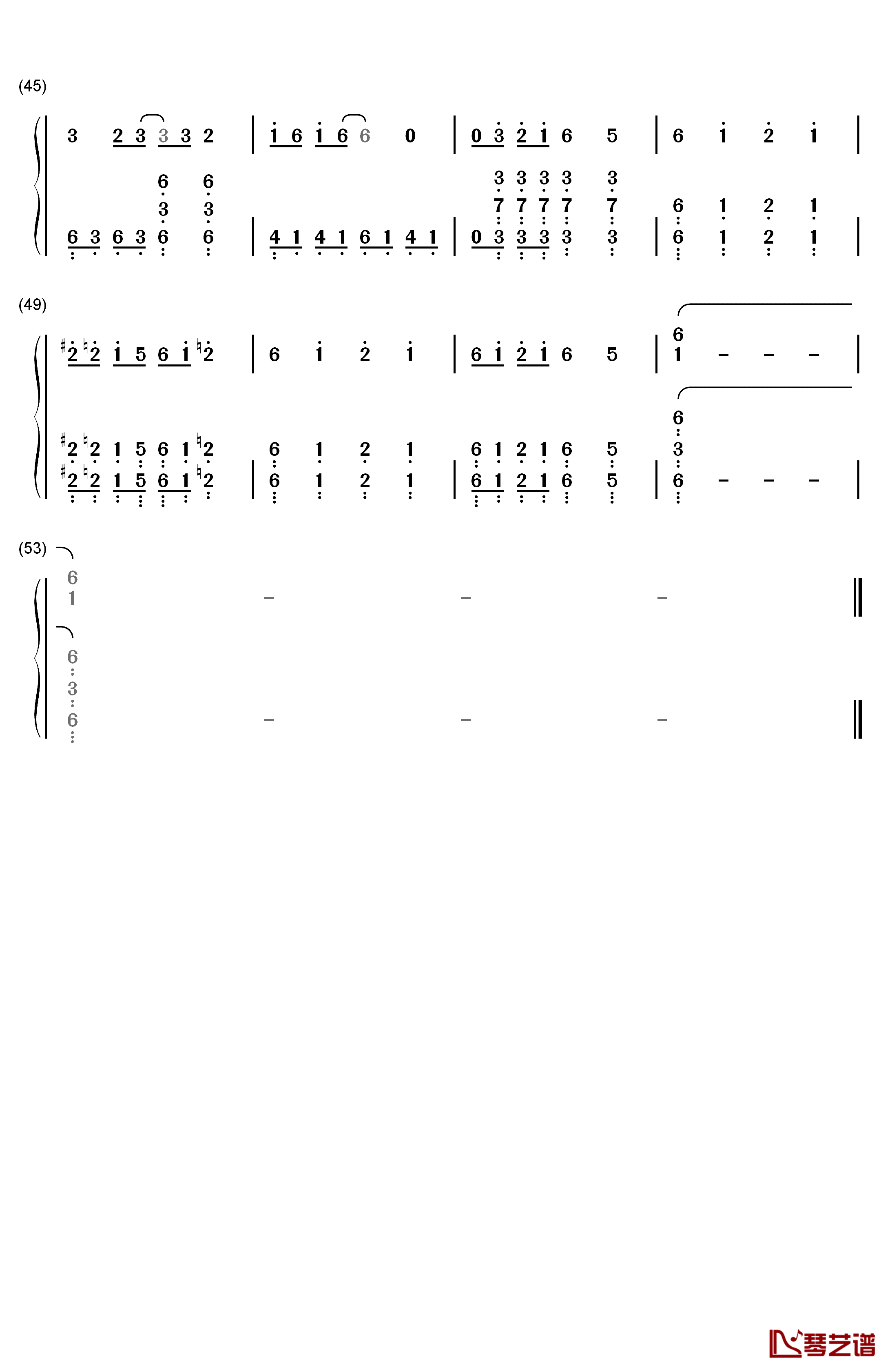 樱花烂漫钢琴简谱-数字双手-KEYTALK3