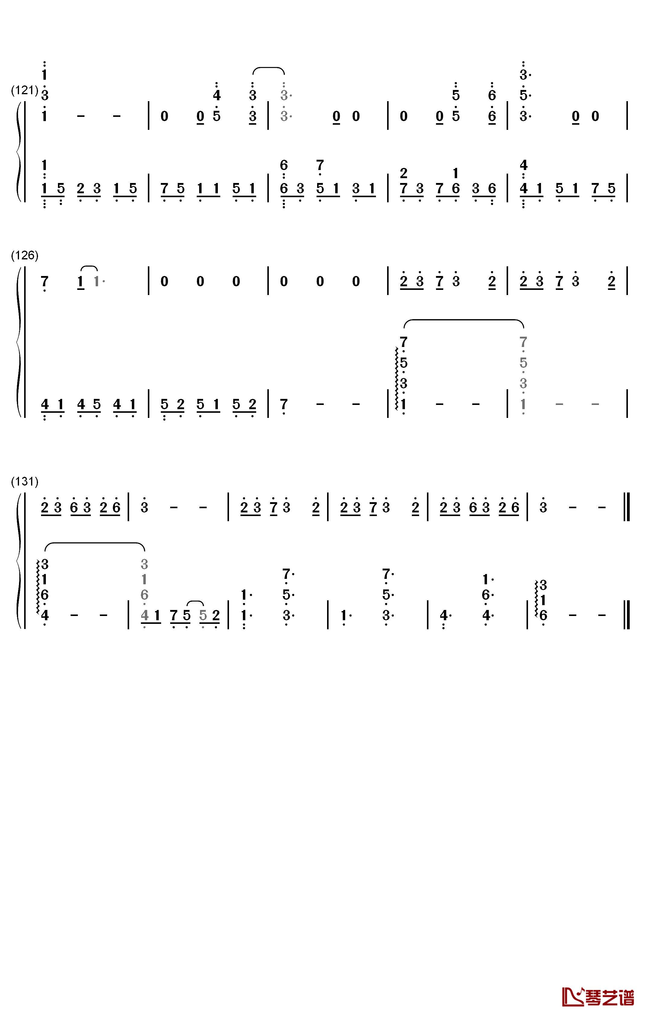 月球钢琴简谱-数字双手-银临6